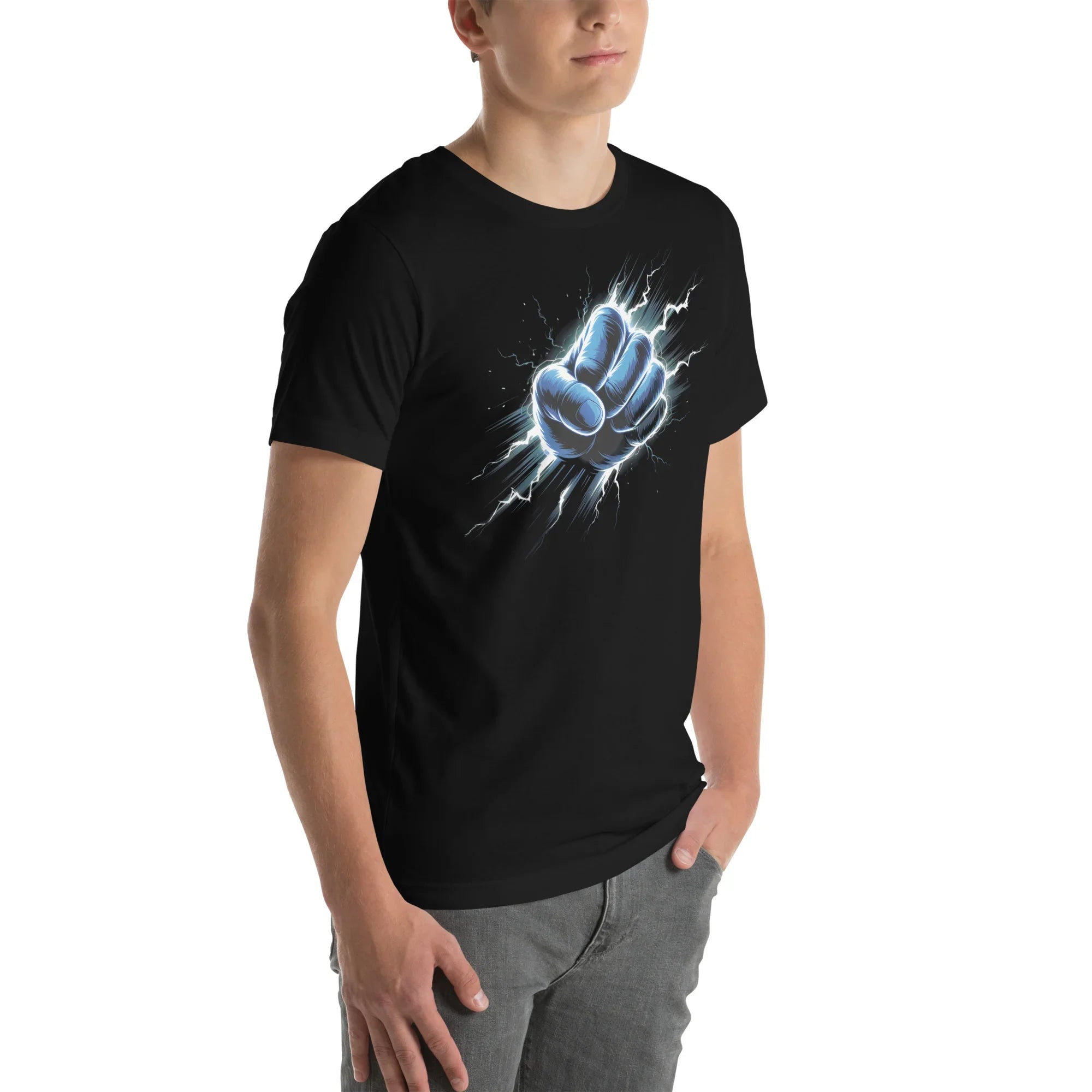 Electric Fist Graphic Shirt – Power Strike Apparel for Action Fighters - RaZits