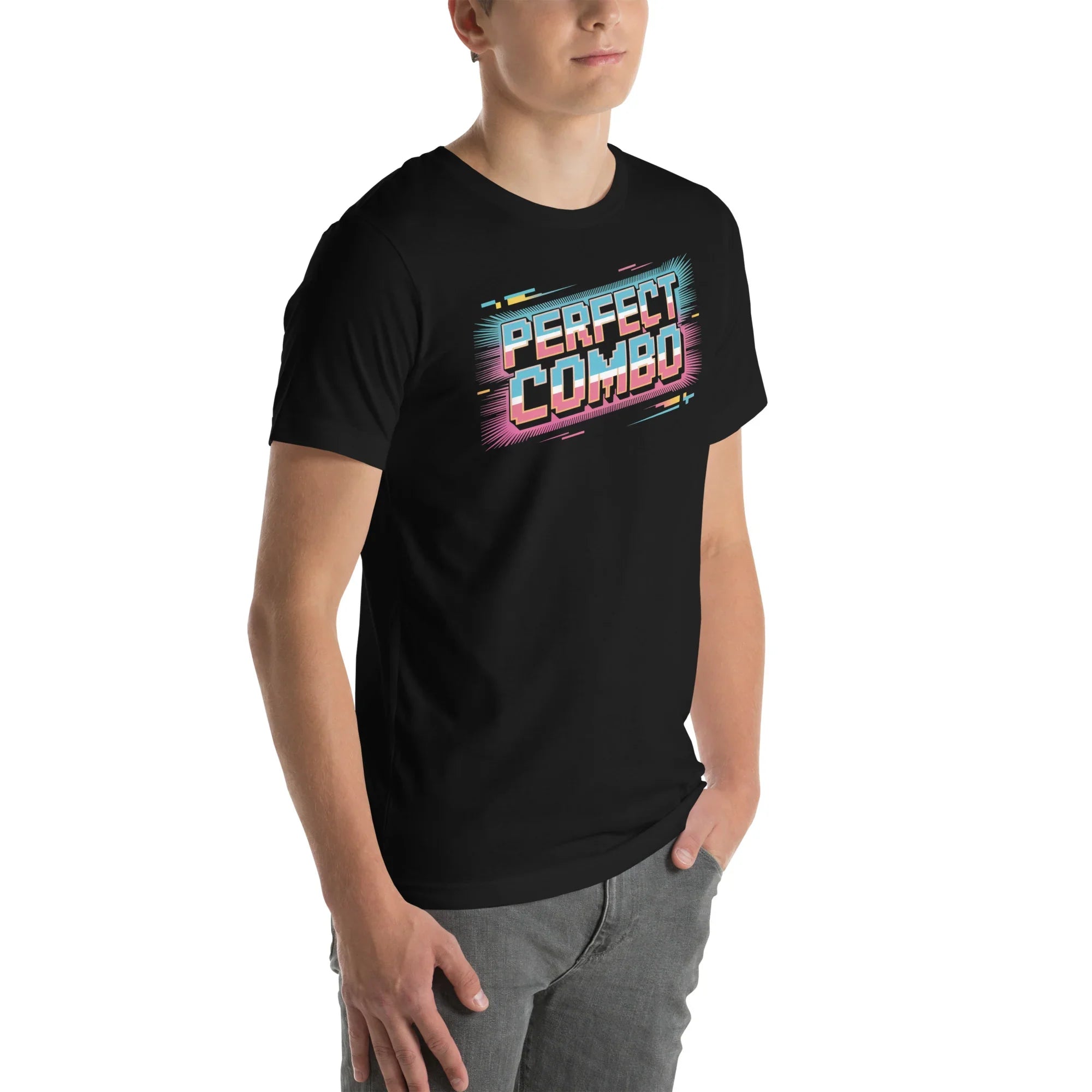 Perfect Combo Retro Arcade Graphic Tee – Pixel Power Burst Design - RaZits