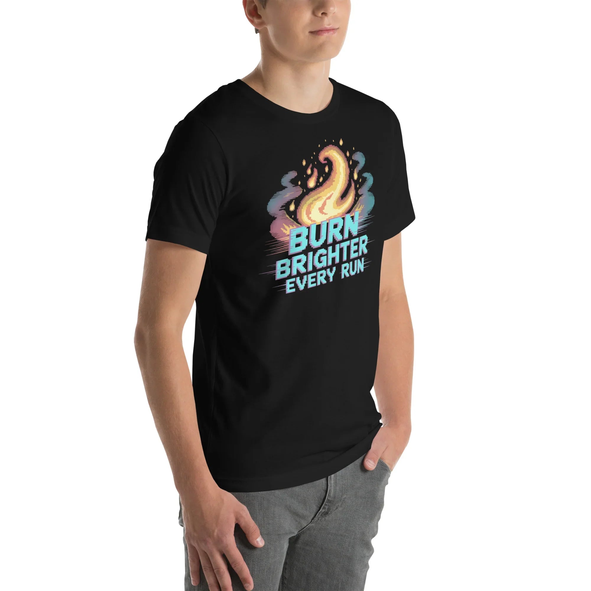 Burn Brighter Shirt – Pixel Flame Roguelike Tee - RaZits