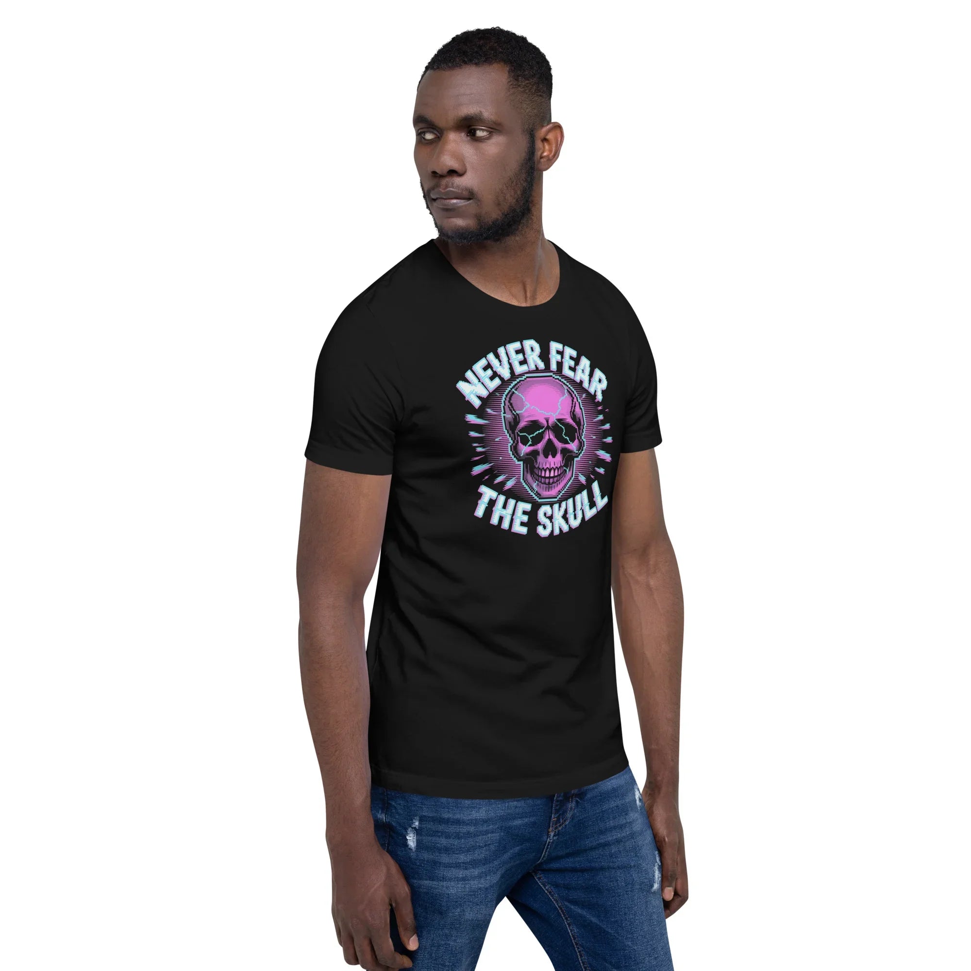 Never Fear The Skull Roguelike Shirt – Neon Pixel Gamer Tee - RaZits