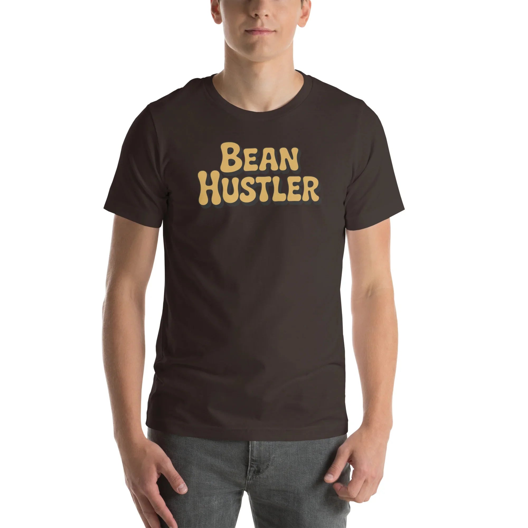 Bean Hustler T-Shirt – Bold Coffee Typography Design - RaZits