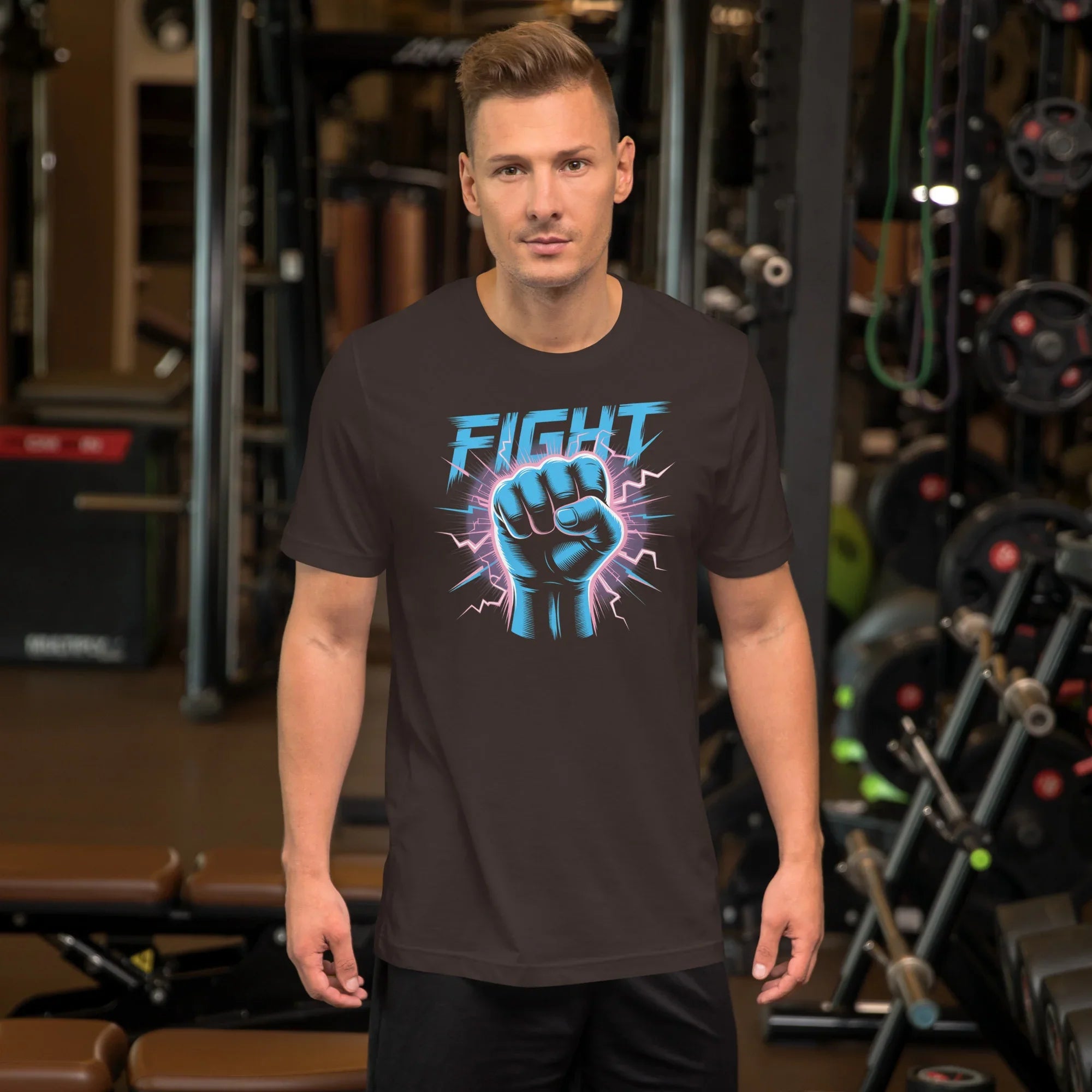 Electric Fist Neon Fight Graphic Tee – Lightning Strike Power Design - RaZits