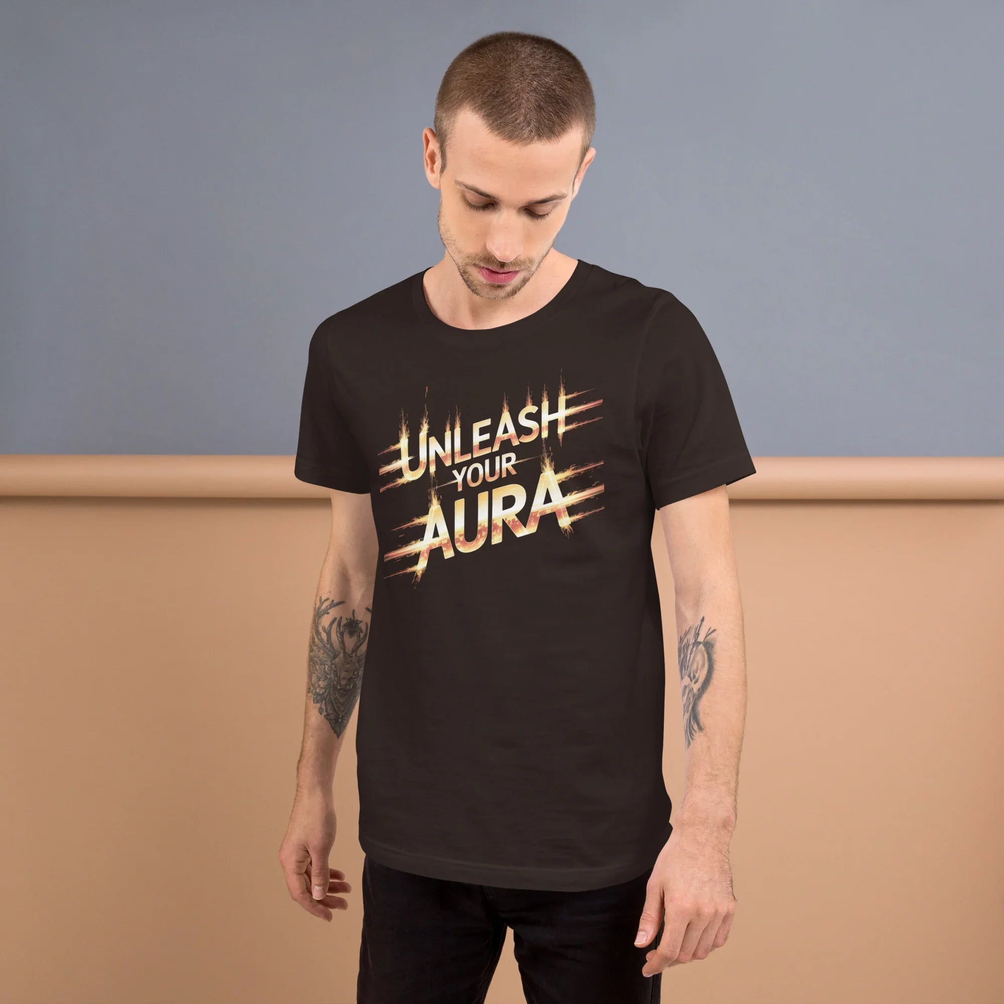 Unleash Your Aura Graphic Tee – Fiery Energy Burst Design - RaZits