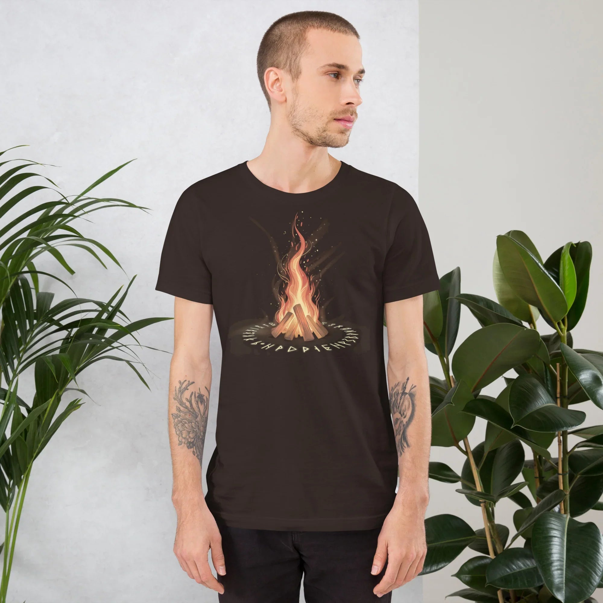 Bonfire Rune Shirt – Mystic Bonfire T Shirt with Arcane Fire Circle Design - RaZits