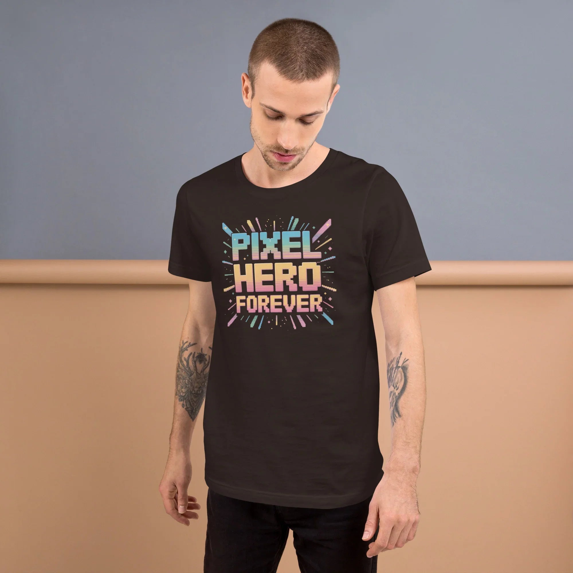 Pixel Hero Forever T-Shirt – Retro Pixel Art Gamer Tee - RaZits