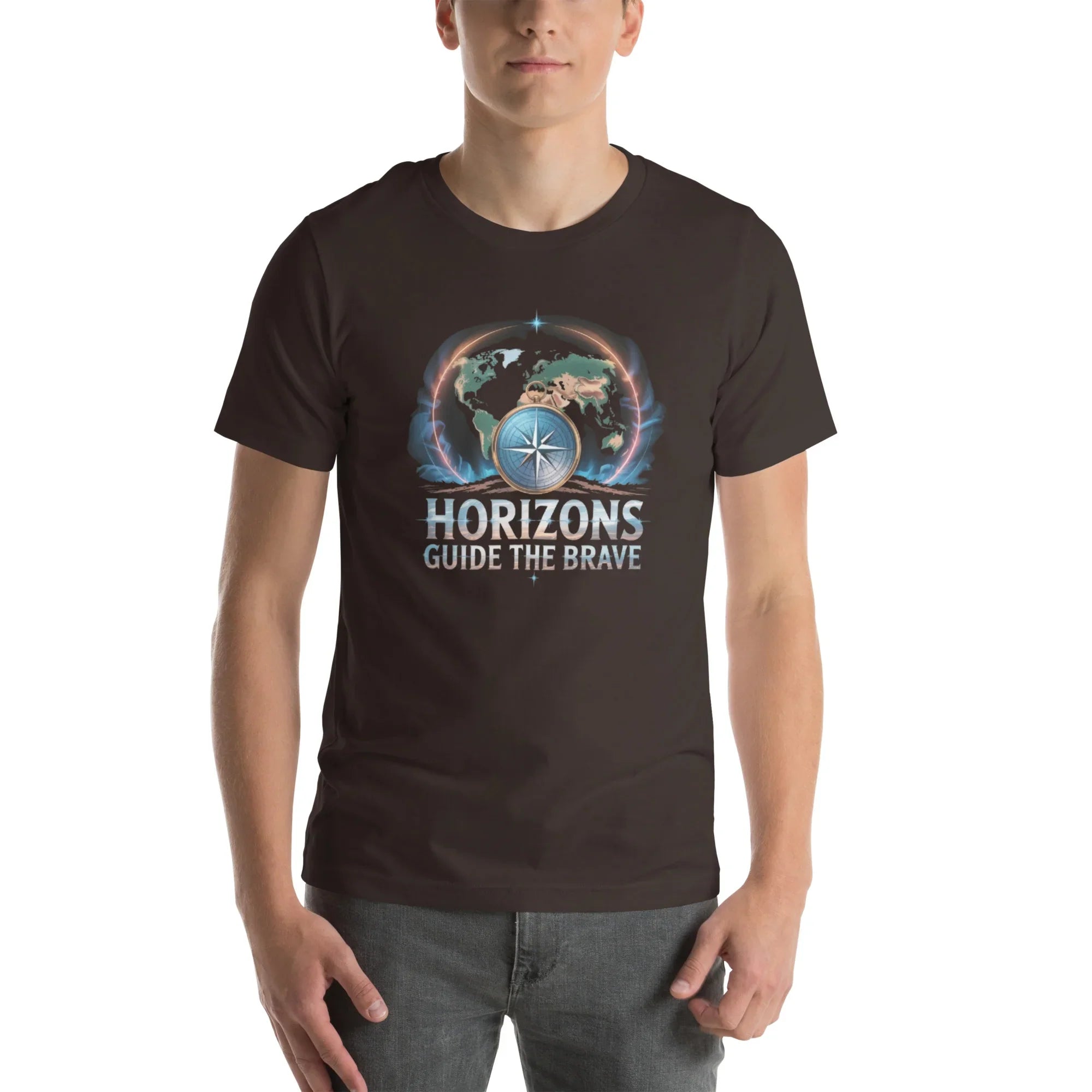 Horizons Guide the Brave T-Shirt – Compass of Courage Adventure Tee - RaZits