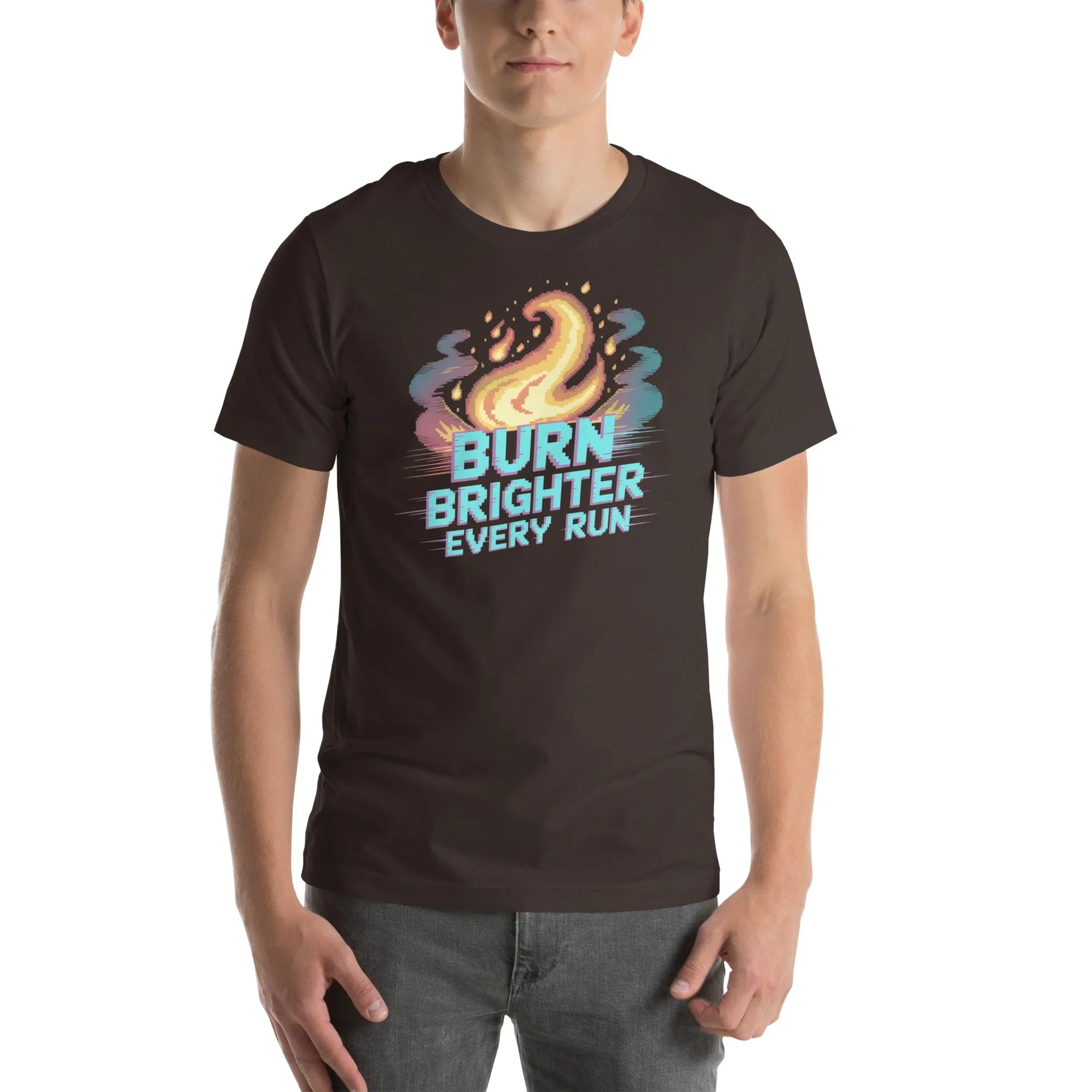 Burn Brighter Shirt – Pixel Flame Roguelike Tee - RaZits