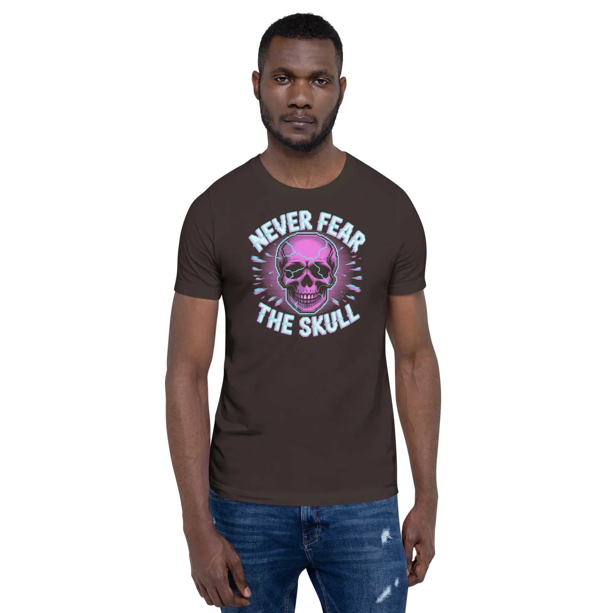 Never Fear The Skull Roguelike Shirt – Neon Pixel Gamer Tee - RaZits