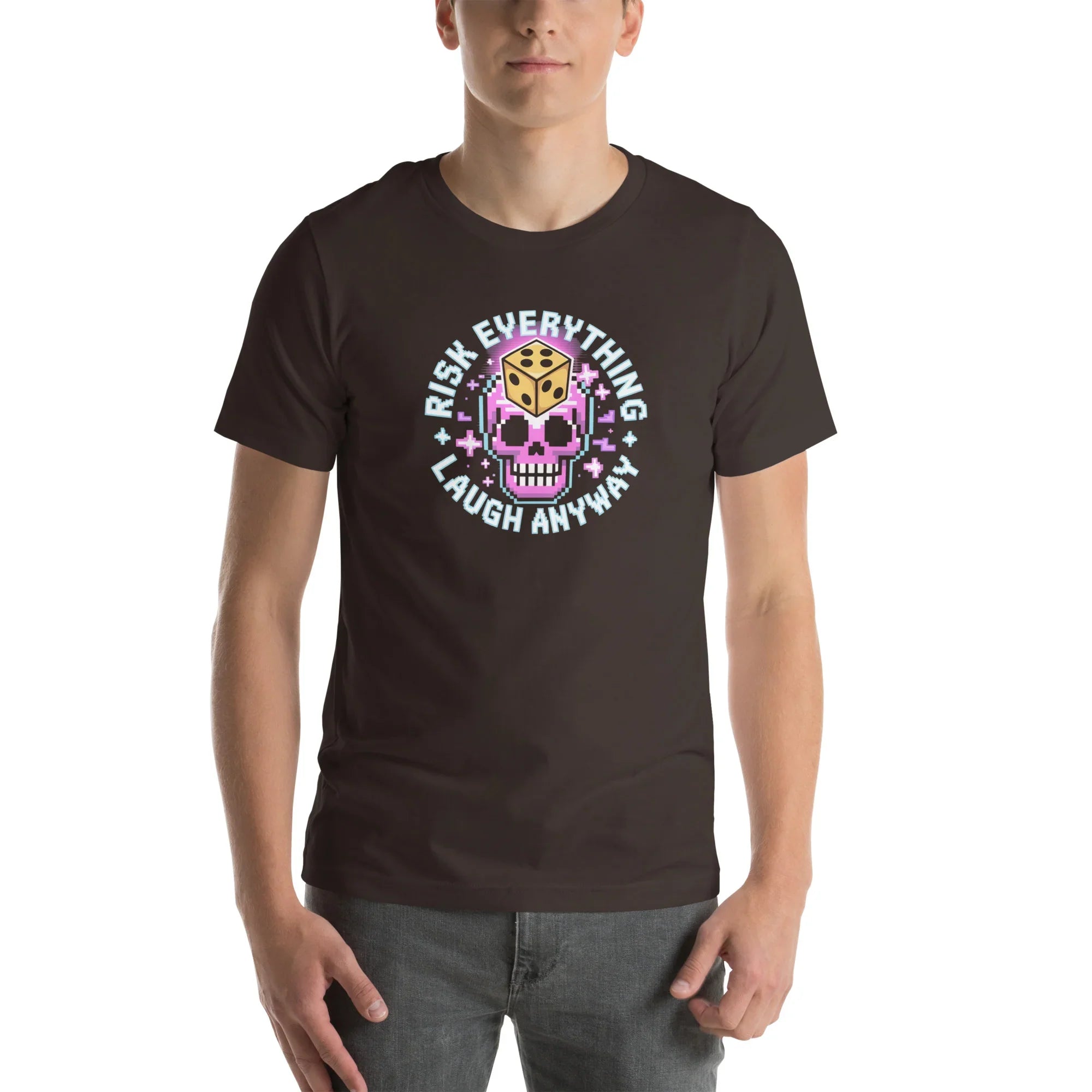 Risk Everything Roguelike Skull Shirt – Dice of Fate Gamer Tee - RaZits
