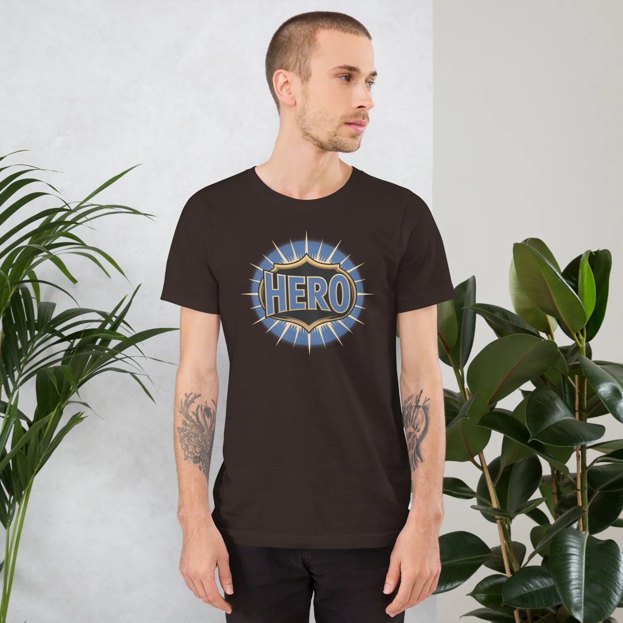 Hero Emblem Adventure Shirt – Bold Crest Graphic Tee - RaZits