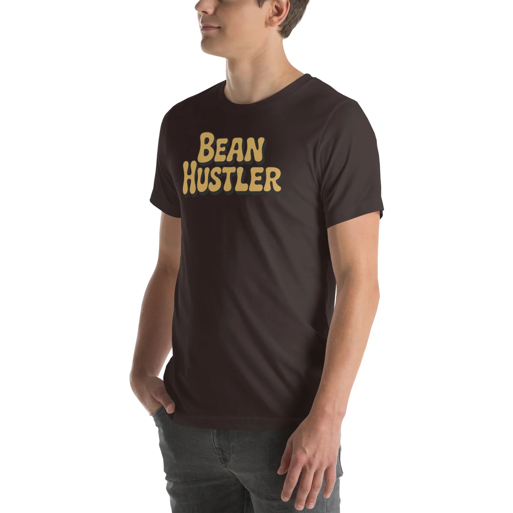 Bean Hustler T-Shirt – Bold Coffee Typography Design - RaZits