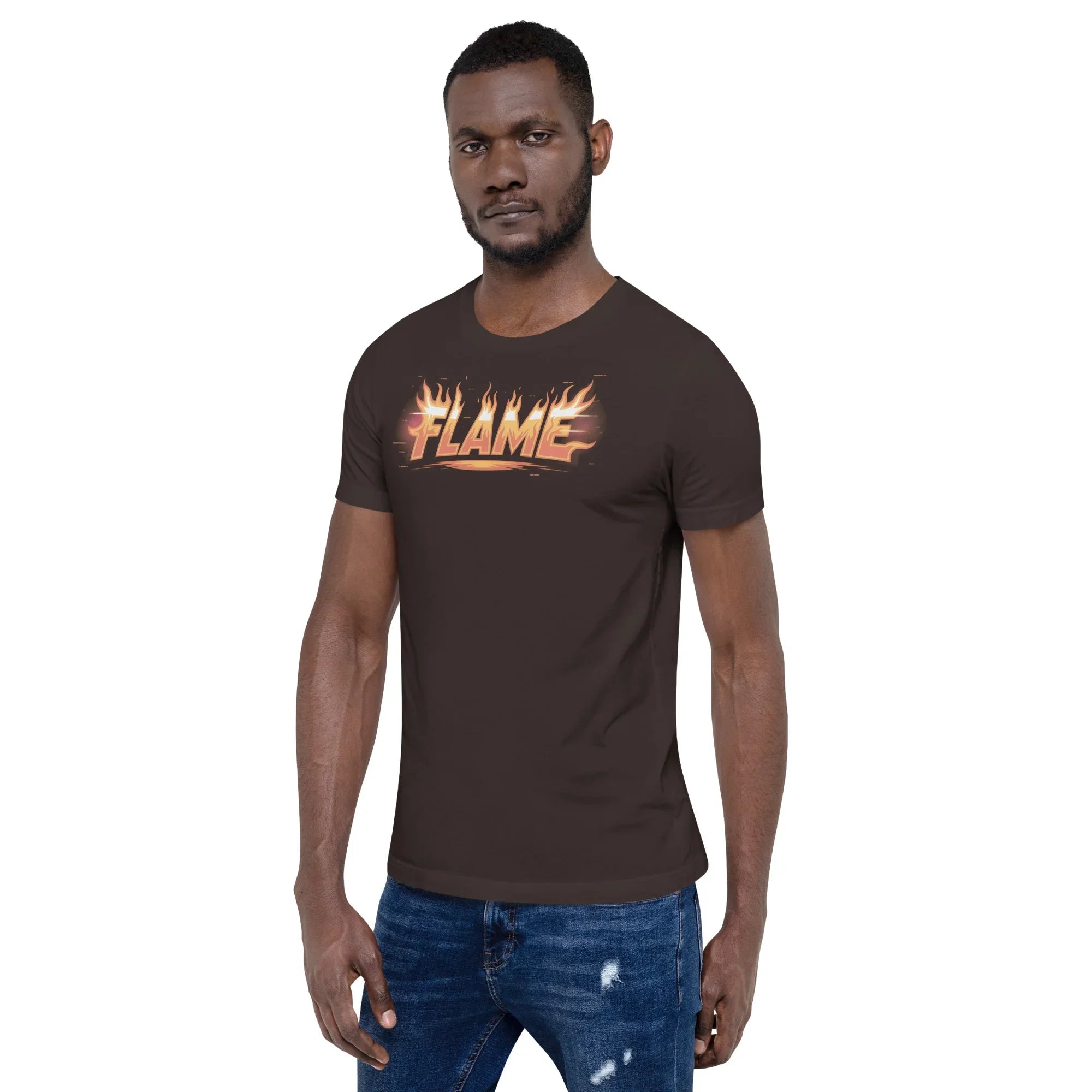 FLAME Graphic Shirt – Fiery Lettering Apparel for Action Fighters - RaZits