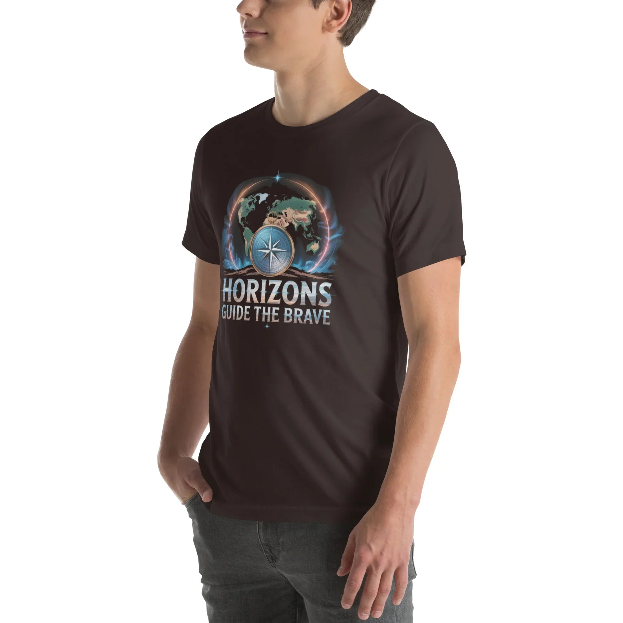 Horizons Guide the Brave T-Shirt – Compass of Courage Adventure Tee - RaZits