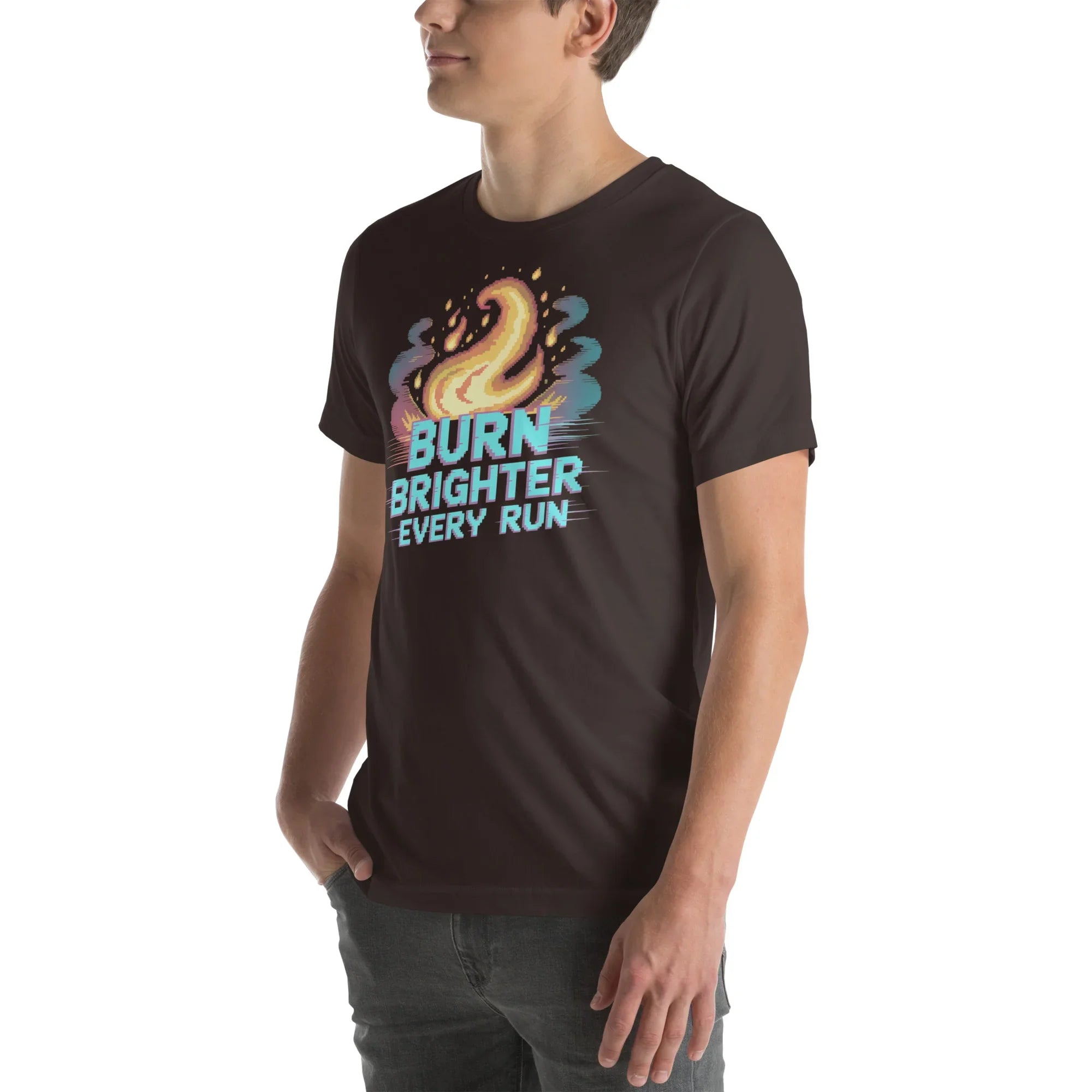 Burn Brighter Shirt – Pixel Flame Roguelike Tee - RaZits
