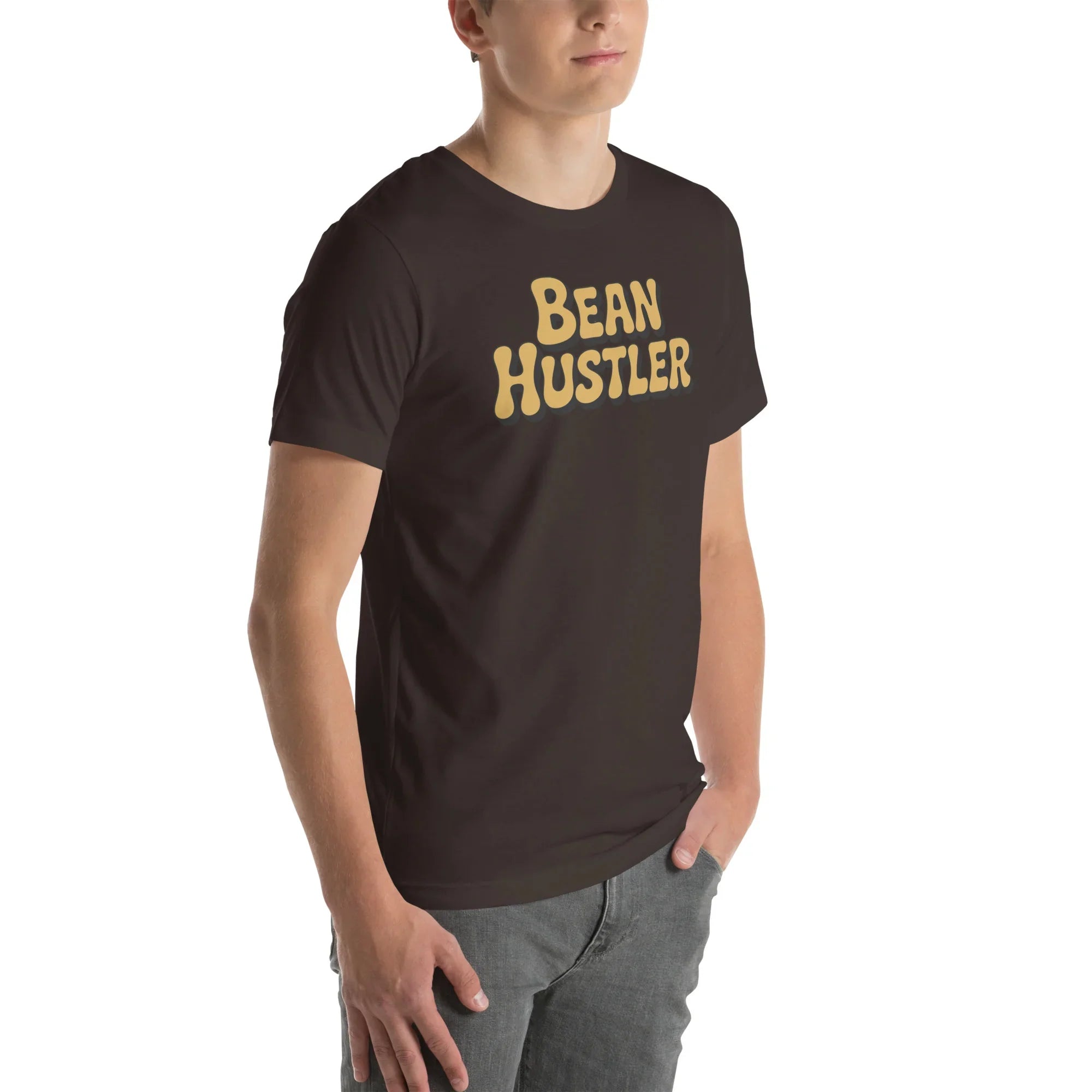 Bean Hustler T-Shirt – Bold Coffee Typography Design - RaZits