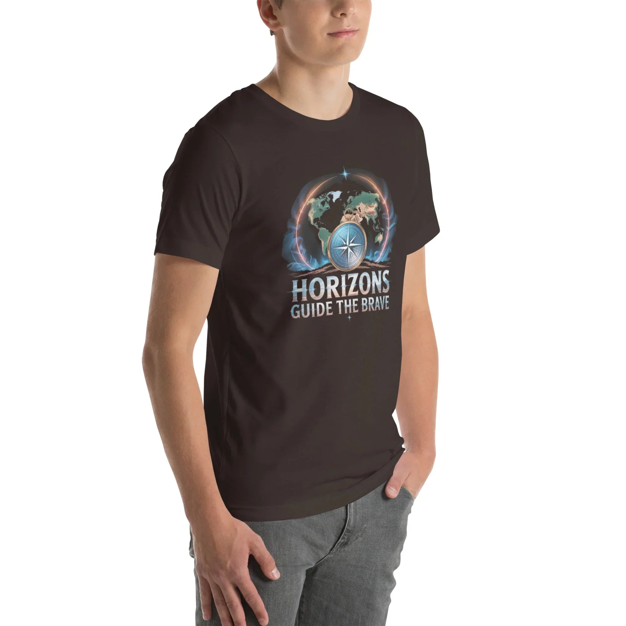 Horizons Guide the Brave T-Shirt – Compass of Courage Adventure Tee - RaZits