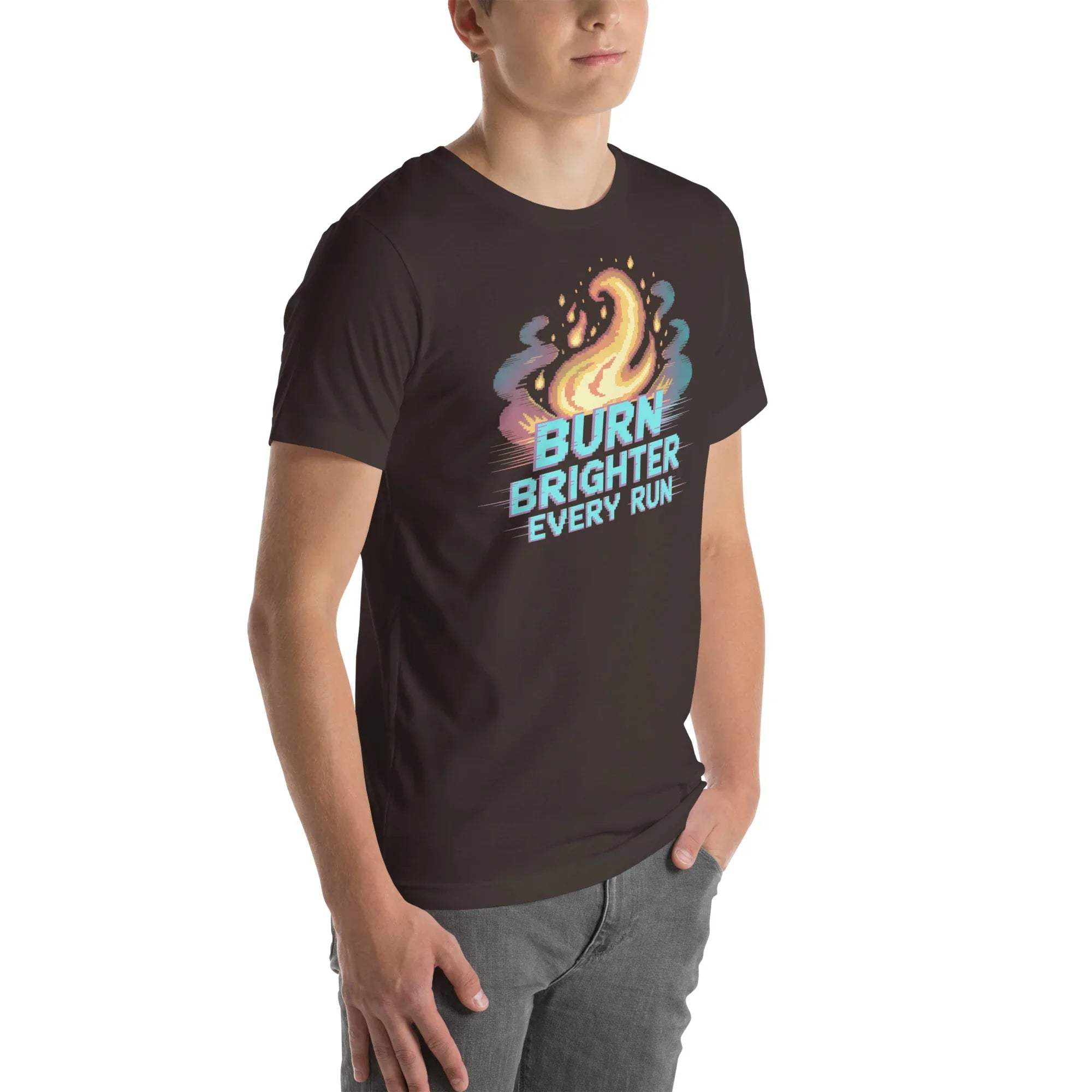 Burn Brighter Shirt – Pixel Flame Roguelike Tee - RaZits