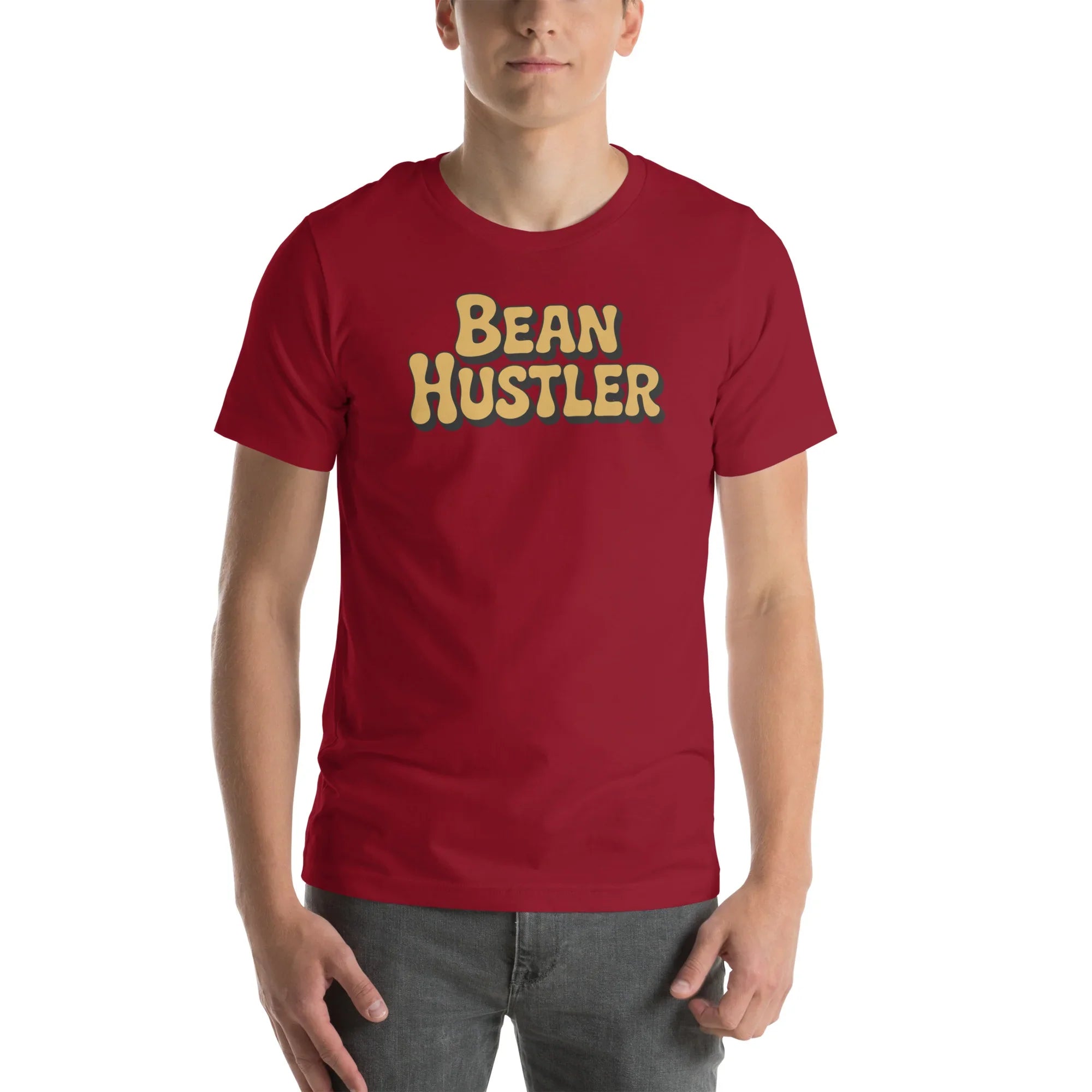 Bean Hustler T-Shirt – Bold Coffee Typography Design - RaZits