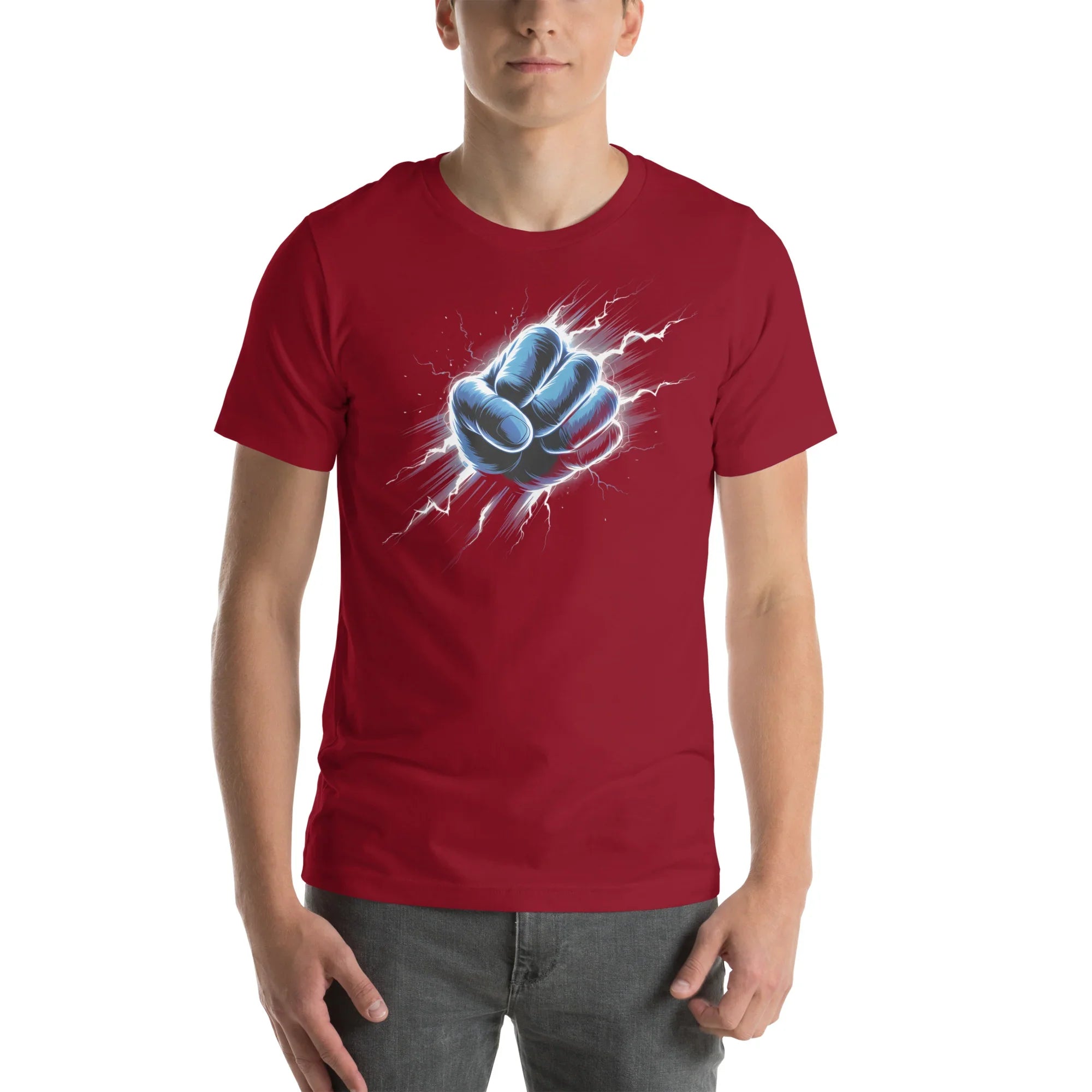 Electric Fist Graphic Shirt – Power Strike Apparel for Action Fighters - RaZits