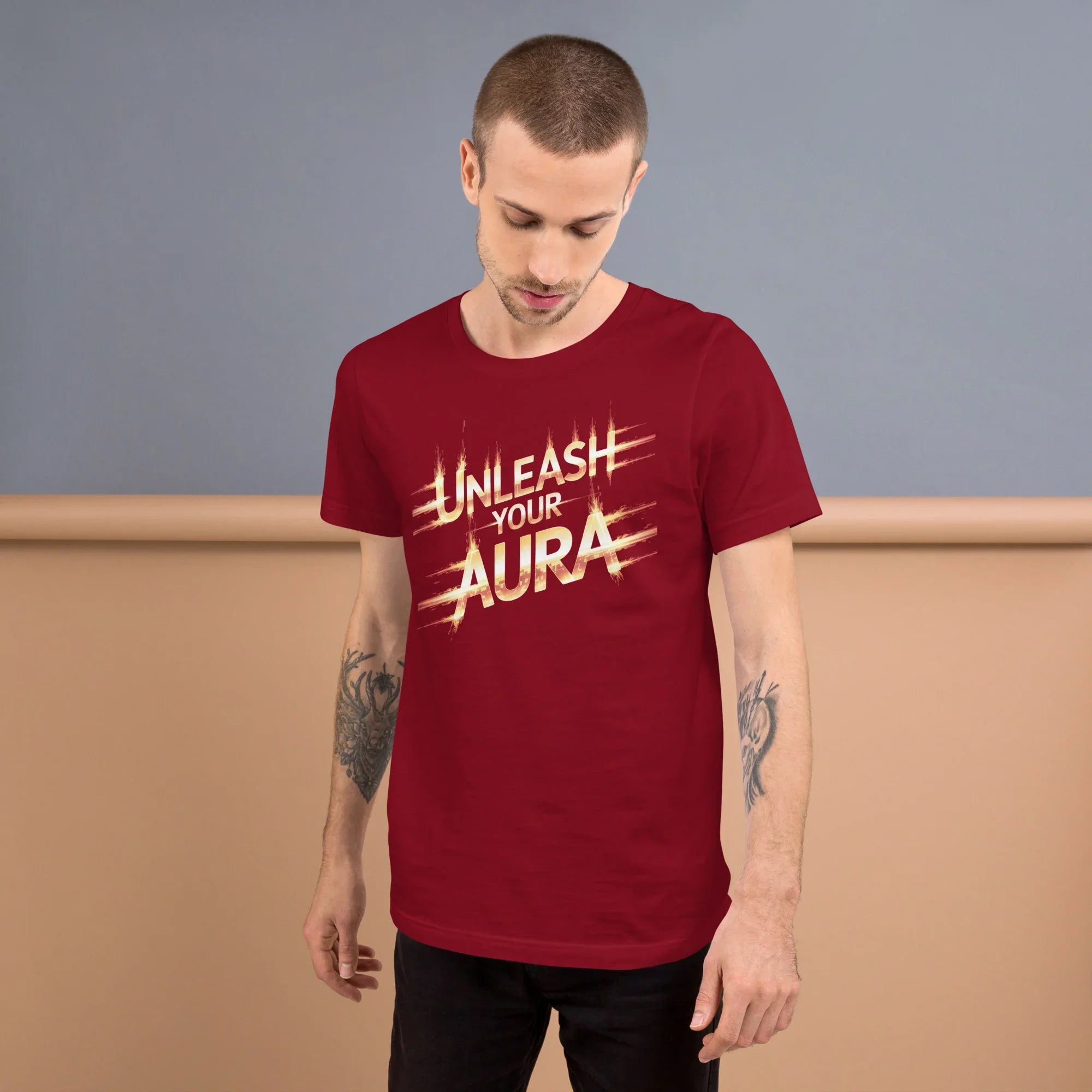 Unleash Your Aura Graphic Tee – Fiery Energy Burst Design - RaZits