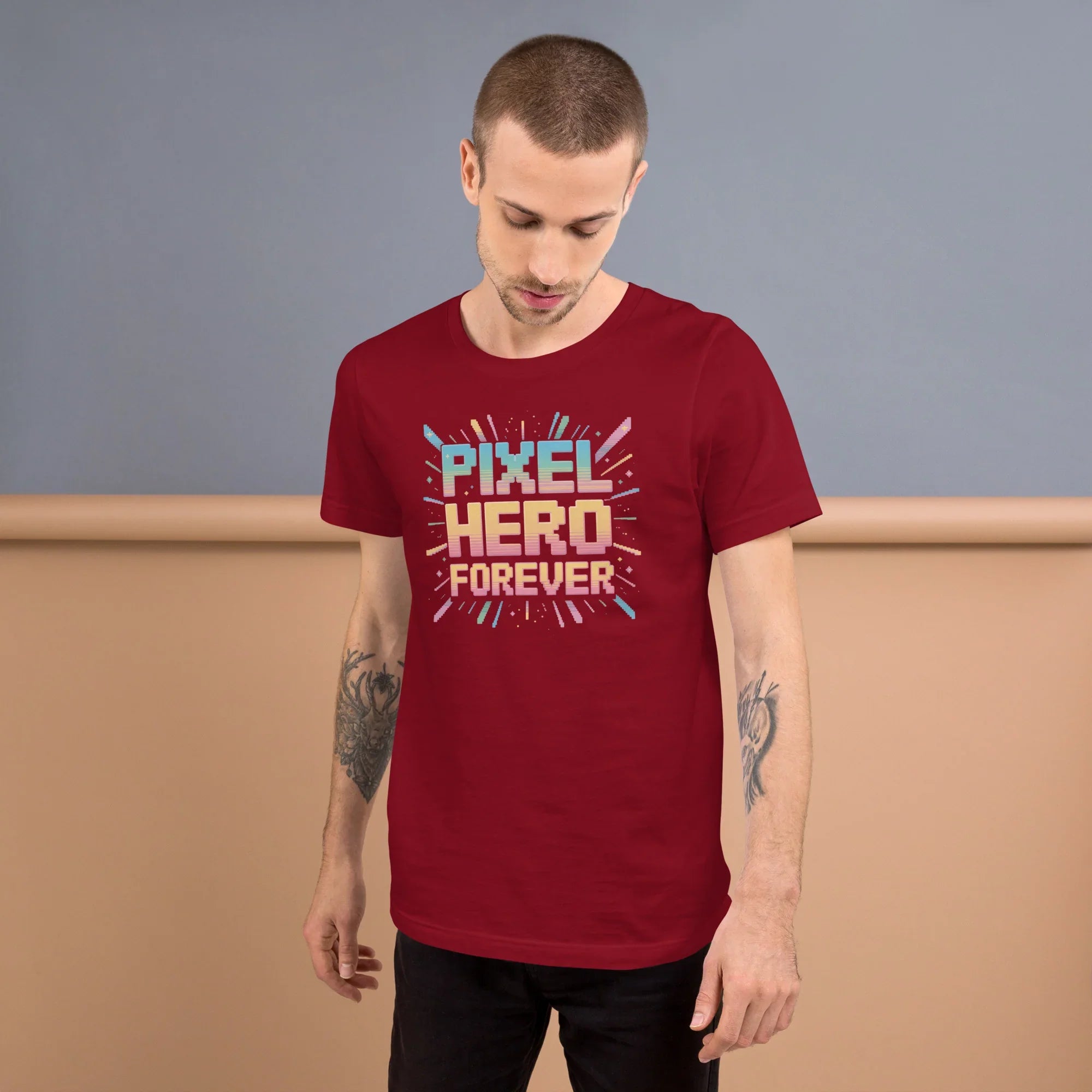 Pixel Hero Forever T-Shirt – Retro Pixel Art Gamer Tee - RaZits