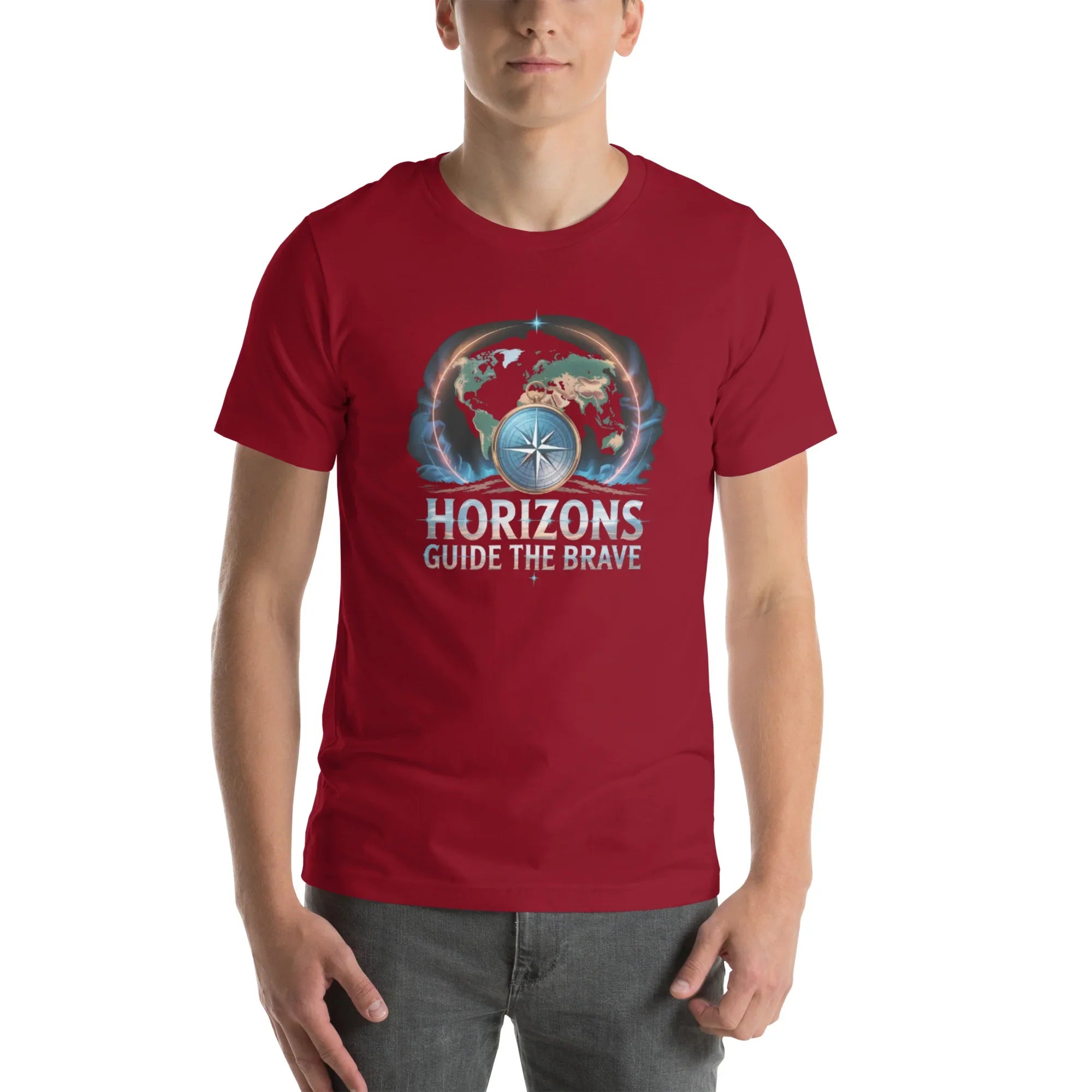 Horizons Guide the Brave T-Shirt – Compass of Courage Adventure Tee - RaZits