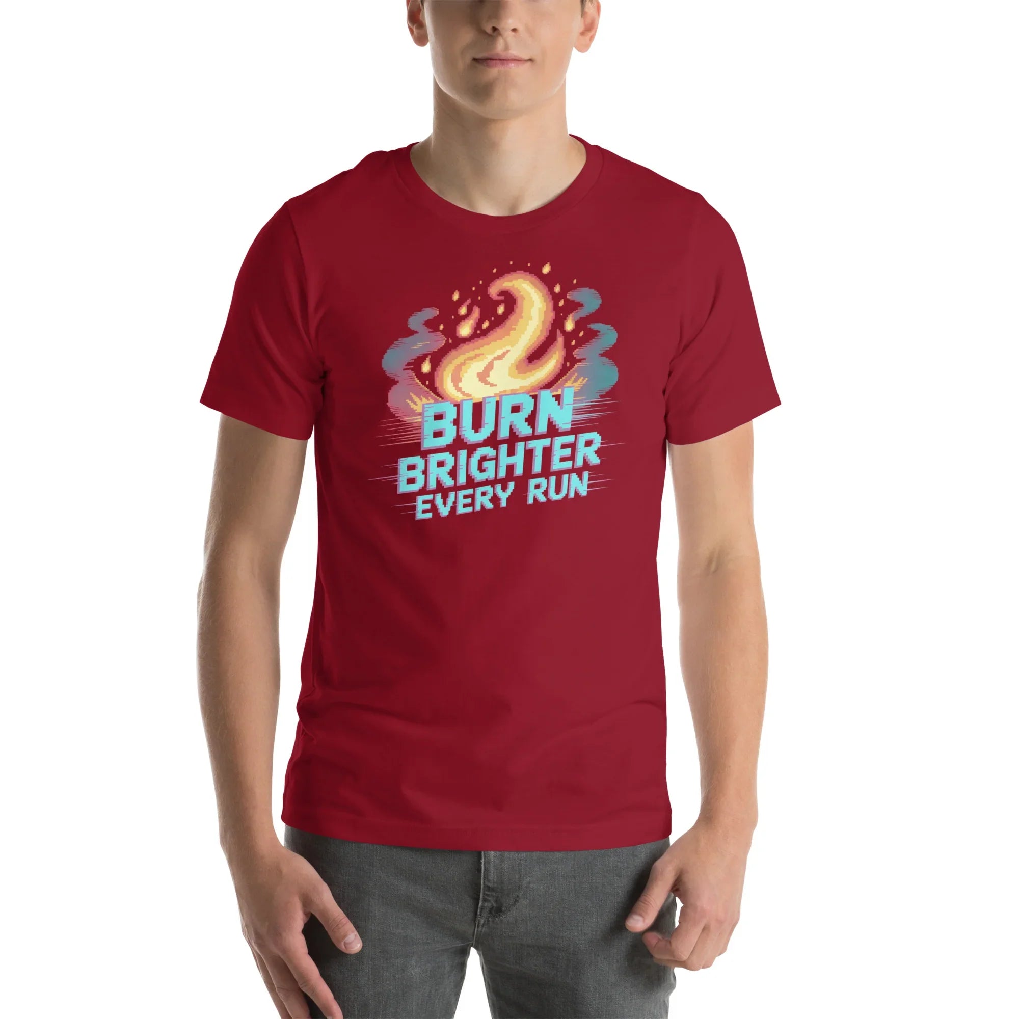 Burn Brighter Shirt – Pixel Flame Roguelike Tee - RaZits