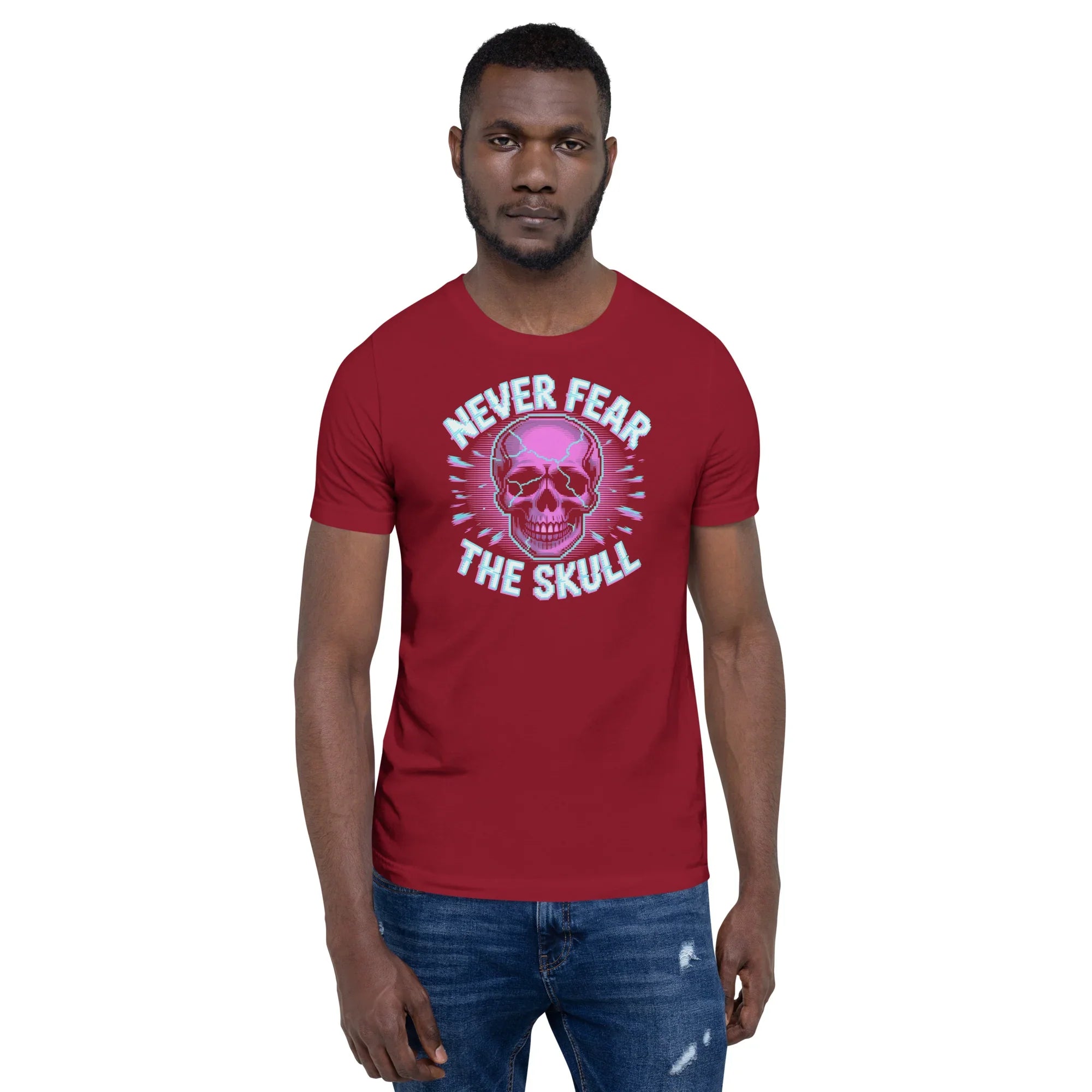 Never Fear The Skull Roguelike Shirt – Neon Pixel Gamer Tee - RaZits