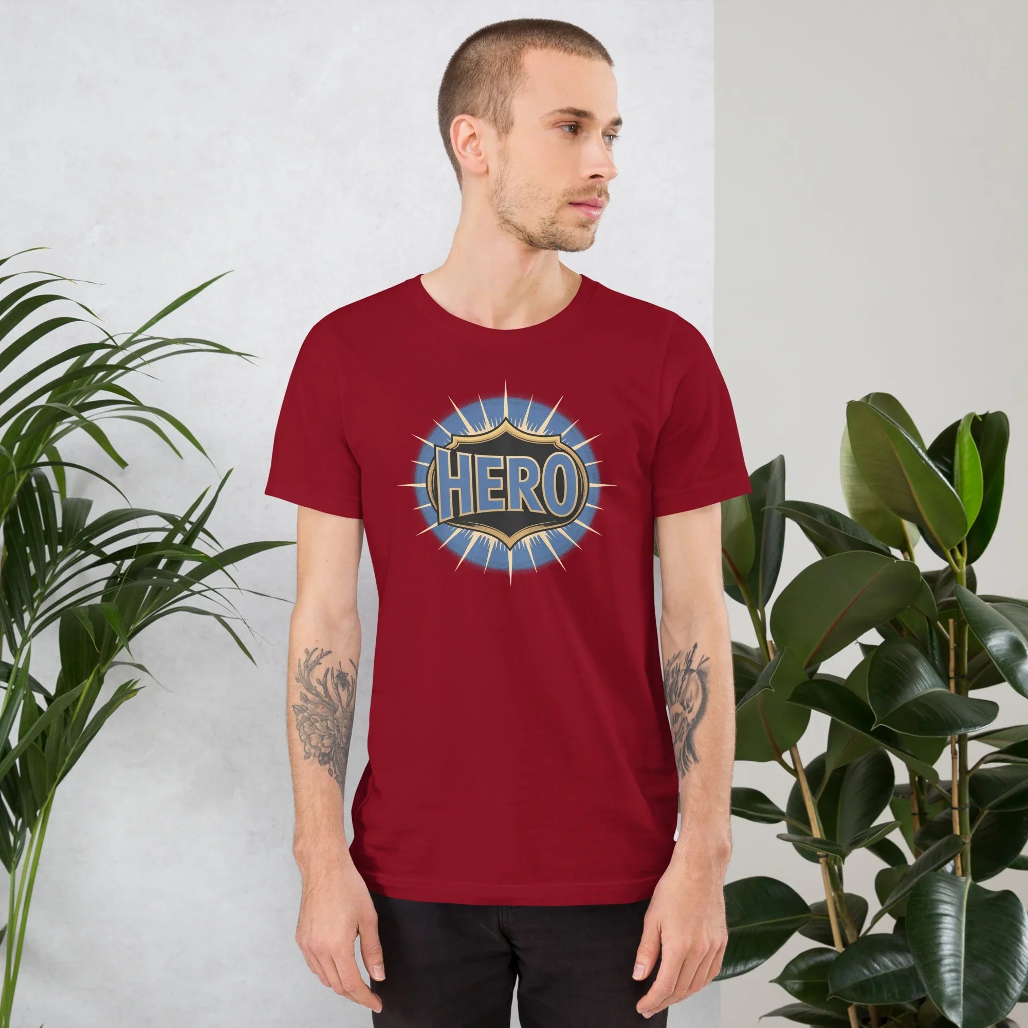 Hero Emblem Adventure Shirt – Bold Crest Graphic Tee - RaZits