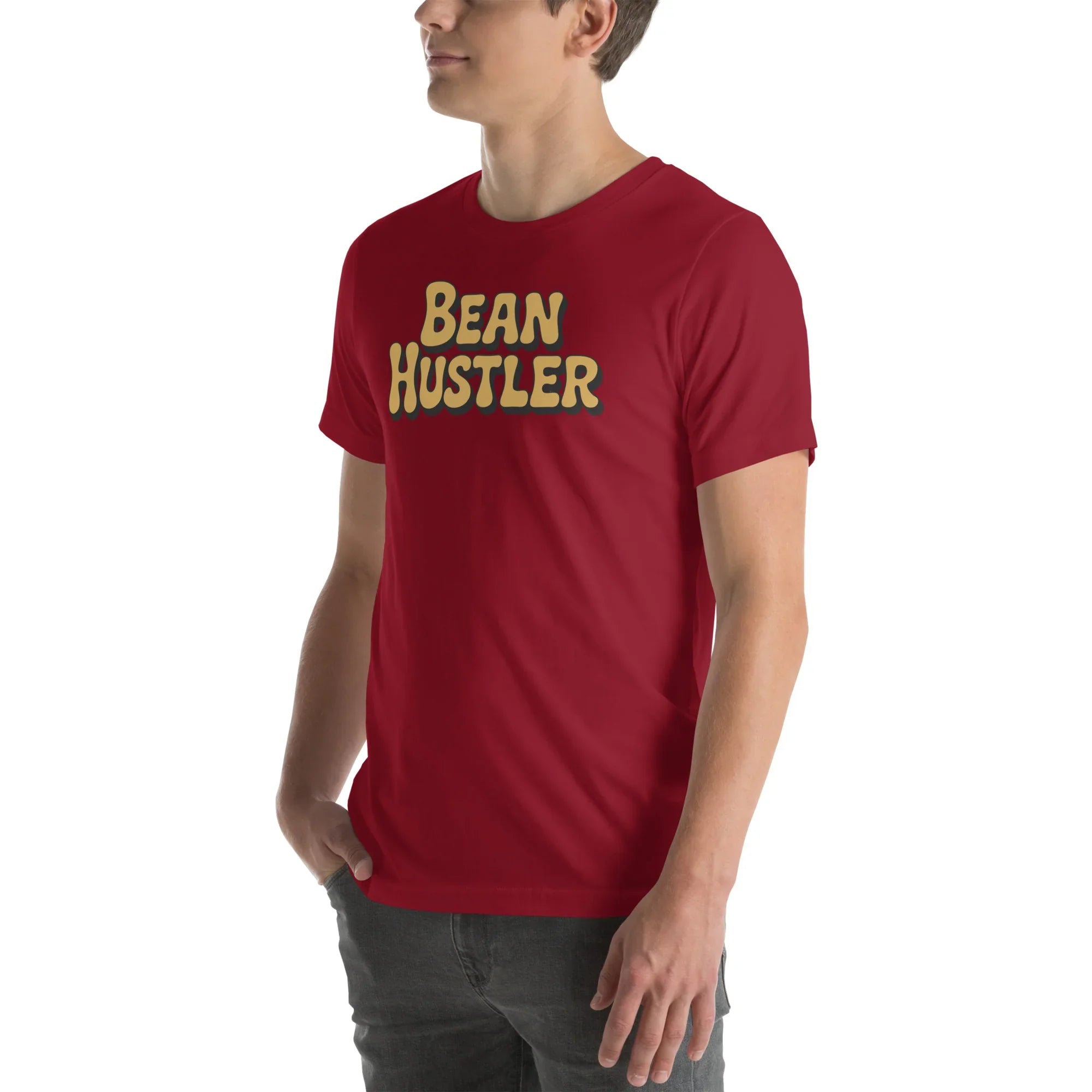 Bean Hustler T-Shirt – Bold Coffee Typography Design - RaZits