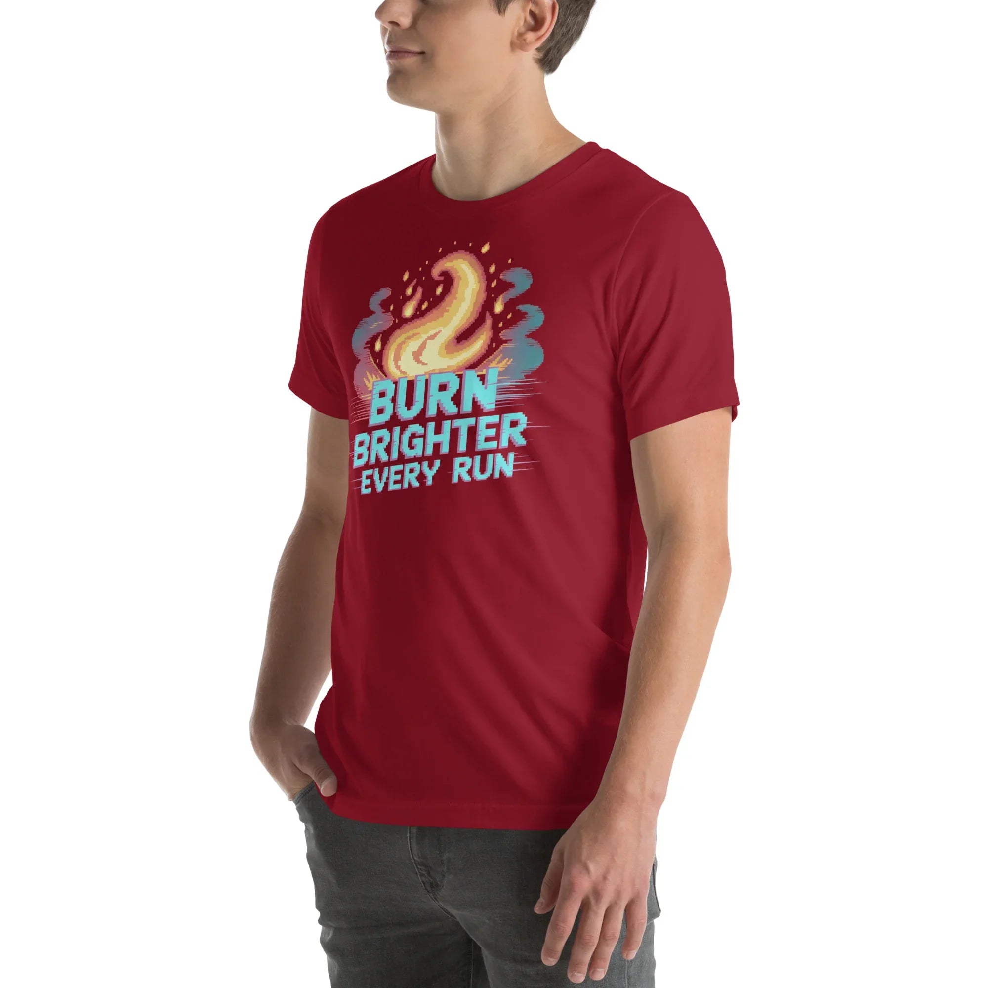Burn Brighter Shirt – Pixel Flame Roguelike Tee - RaZits