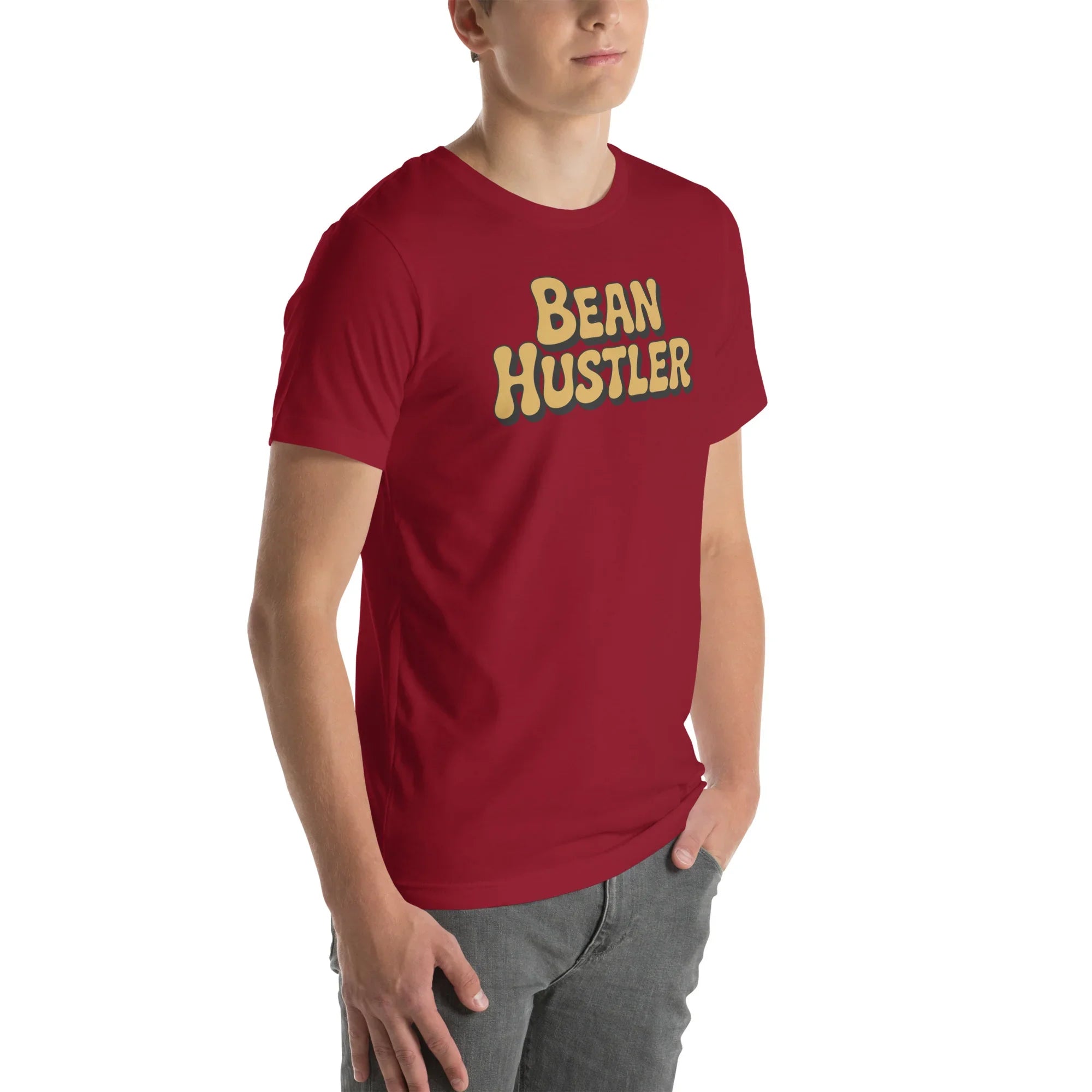 Bean Hustler T-Shirt – Bold Coffee Typography Design - RaZits