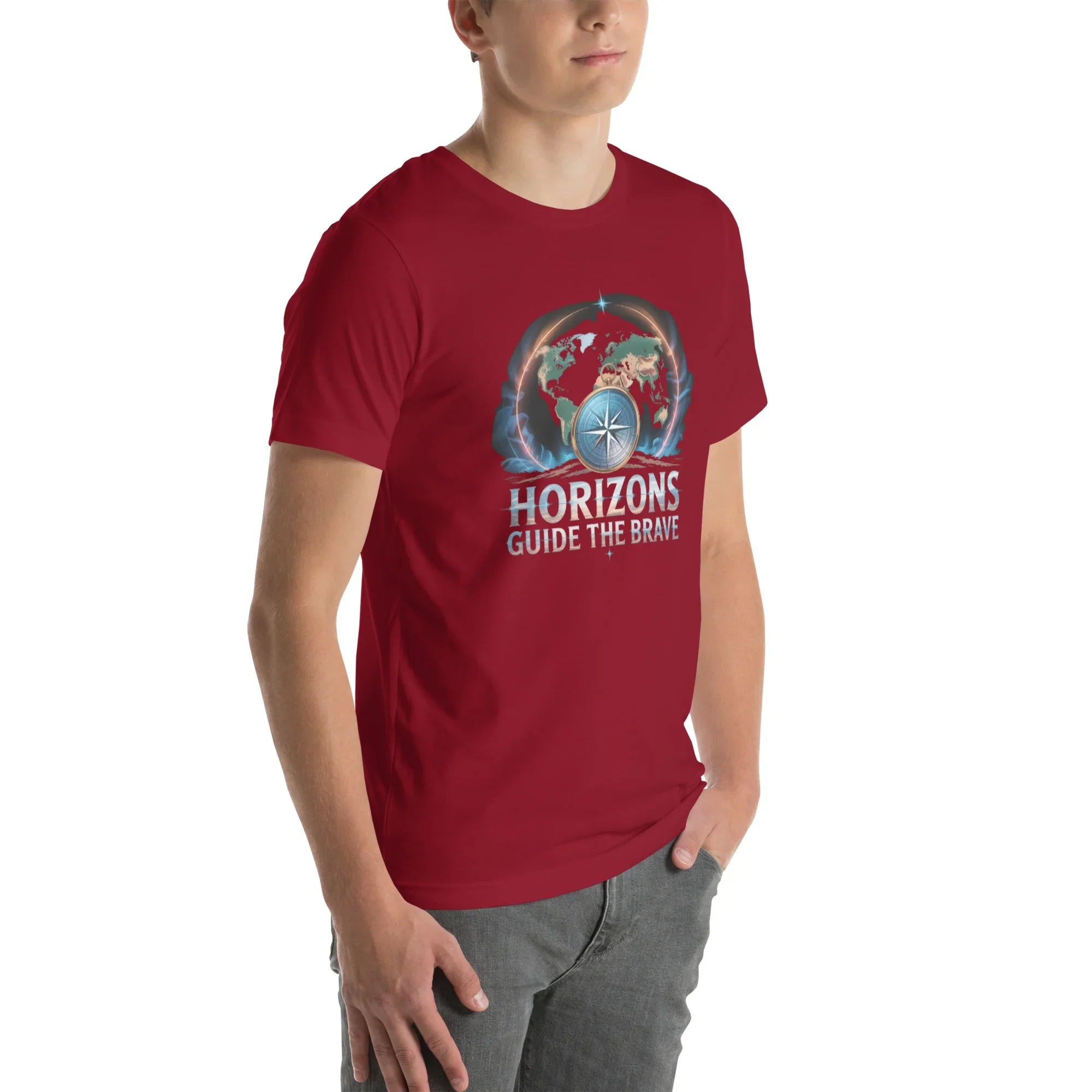 Horizons Guide the Brave T-Shirt – Compass of Courage Adventure Tee - RaZits