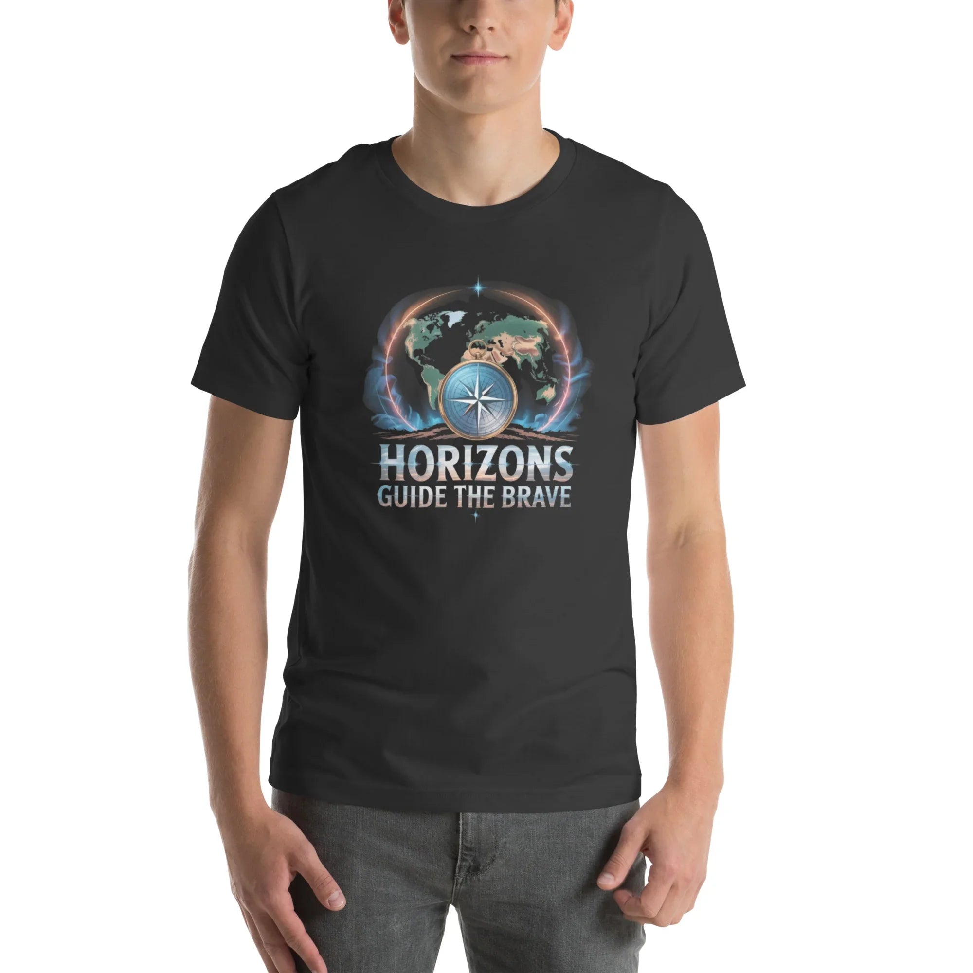 Horizons Guide the Brave T-Shirt – Compass of Courage Adventure Tee - RaZits