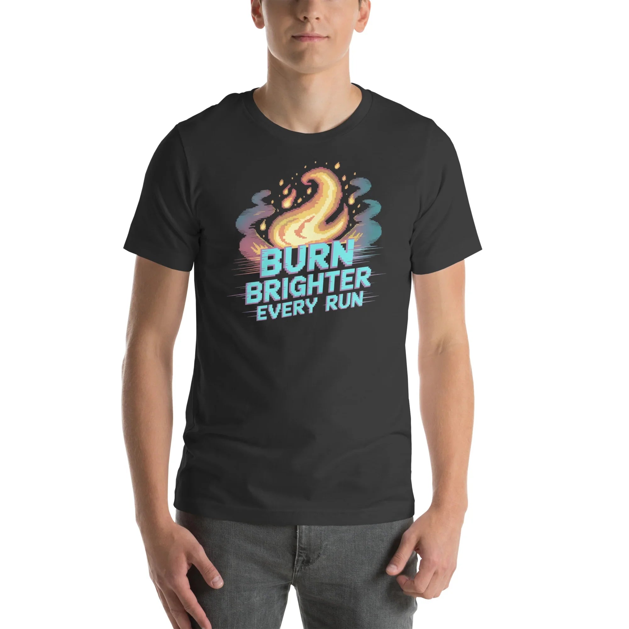 Burn Brighter Shirt – Pixel Flame Roguelike Tee - RaZits
