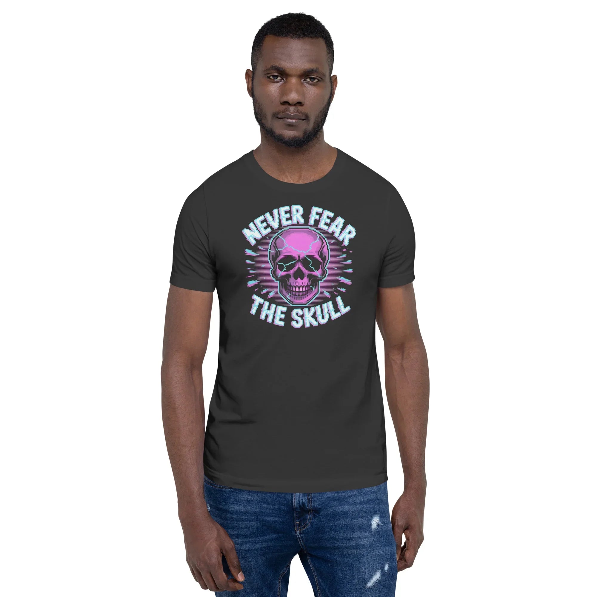 Never Fear The Skull Roguelike Shirt – Neon Pixel Gamer Tee - RaZits