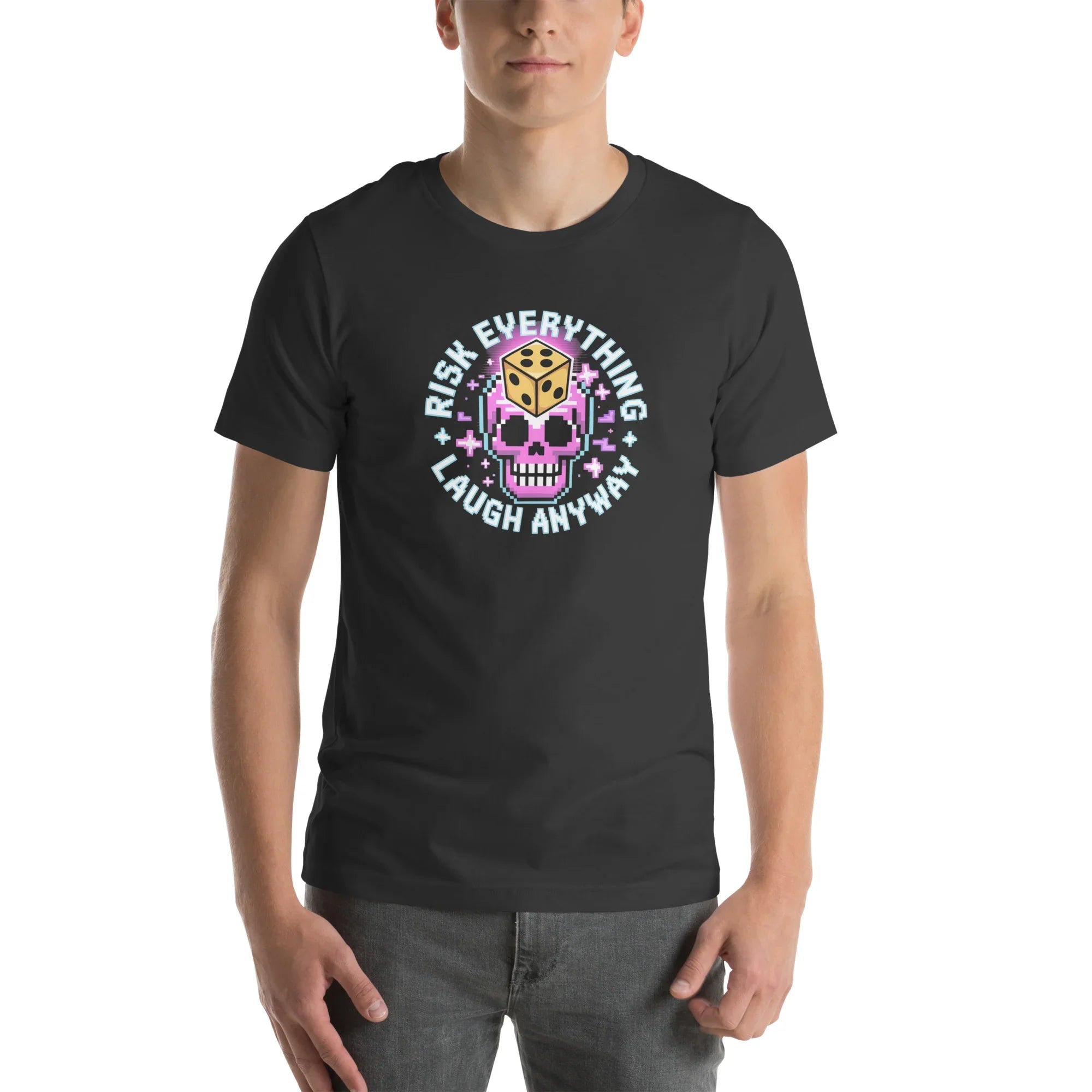 Risk Everything Roguelike Skull Shirt – Dice of Fate Gamer Tee - RaZits