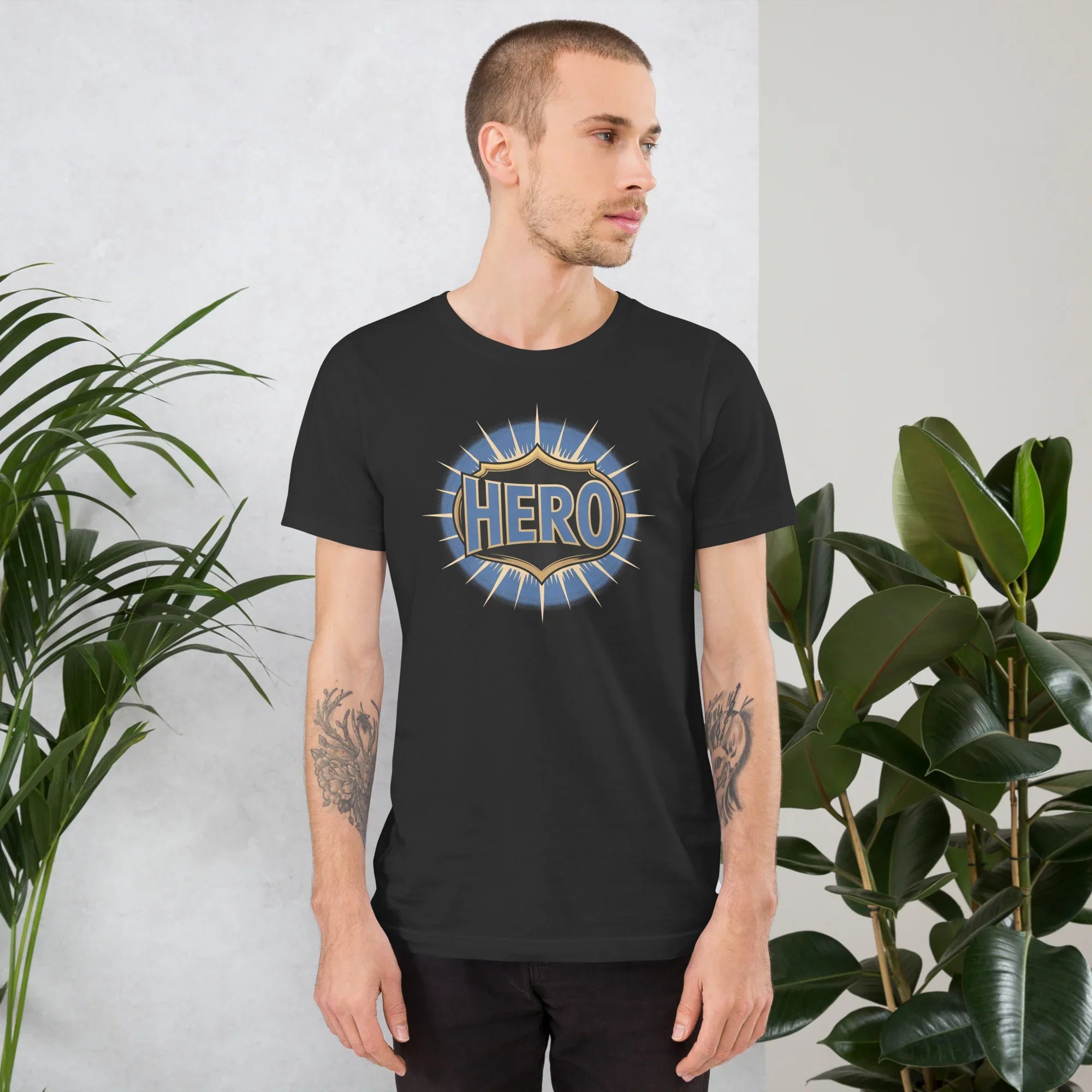 Hero Emblem Adventure Shirt – Bold Crest Graphic Tee - RaZits
