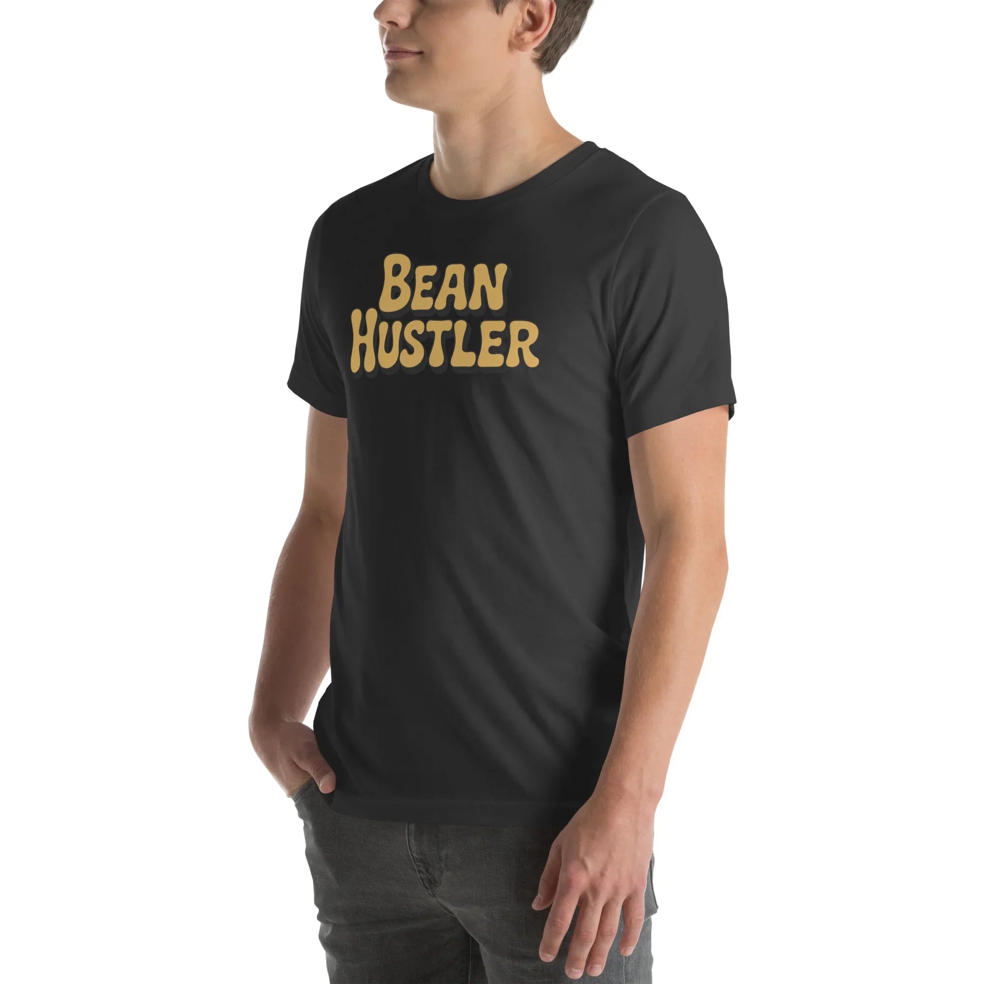 Bean Hustler T-Shirt – Bold Coffee Typography Design - RaZits