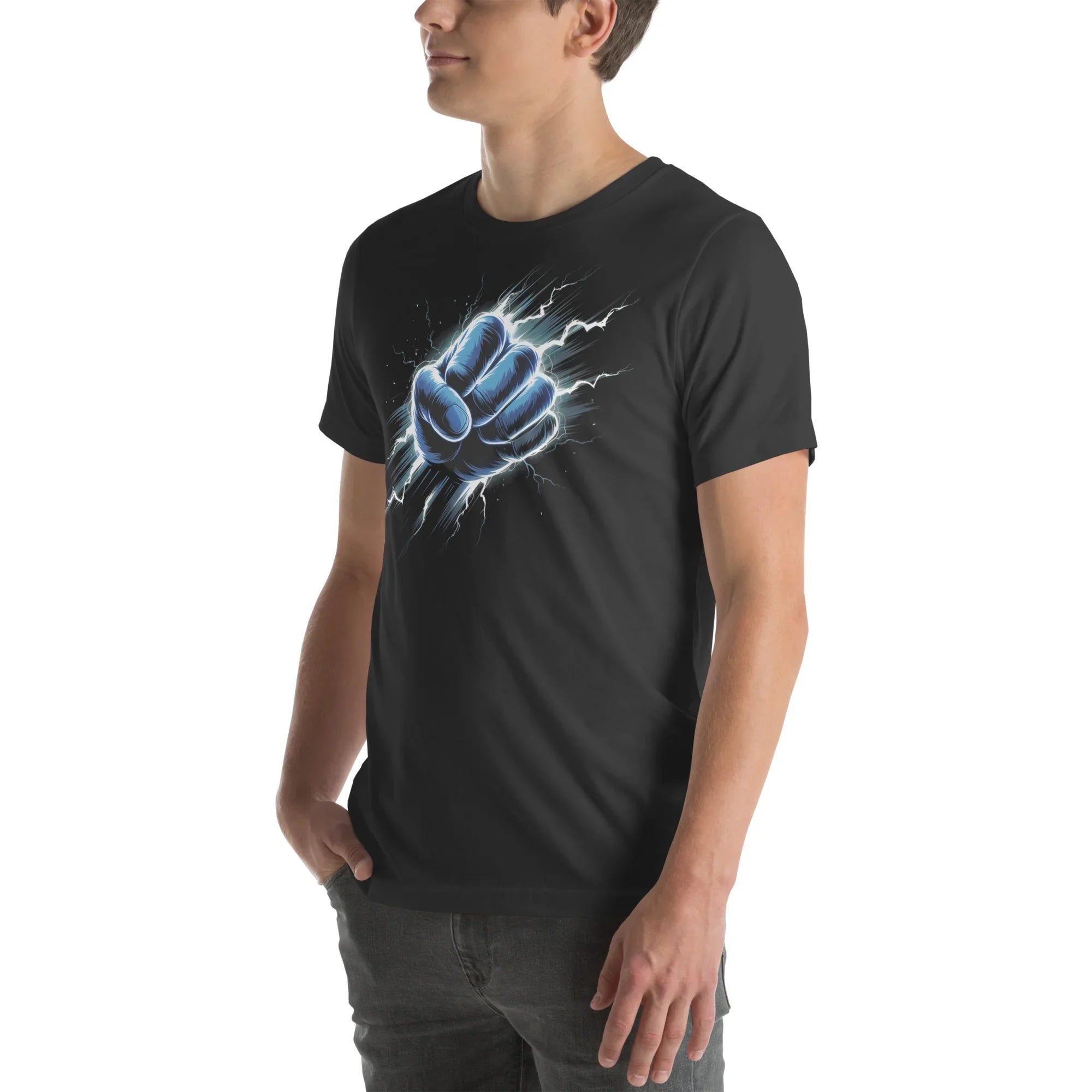 Electric Fist Graphic Shirt – Power Strike Apparel for Action Fighters - RaZits