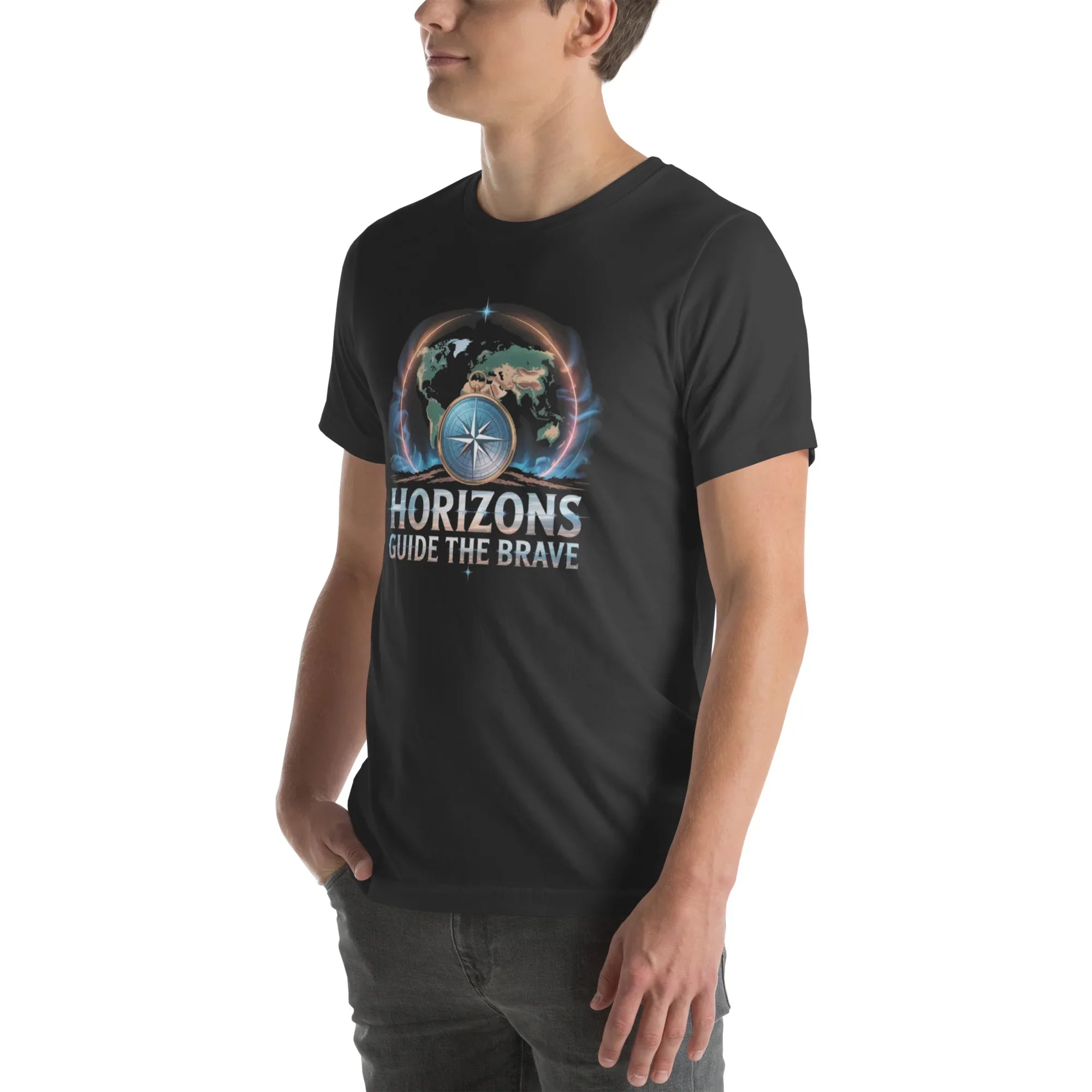 Horizons Guide the Brave T-Shirt – Compass of Courage Adventure Tee - RaZits