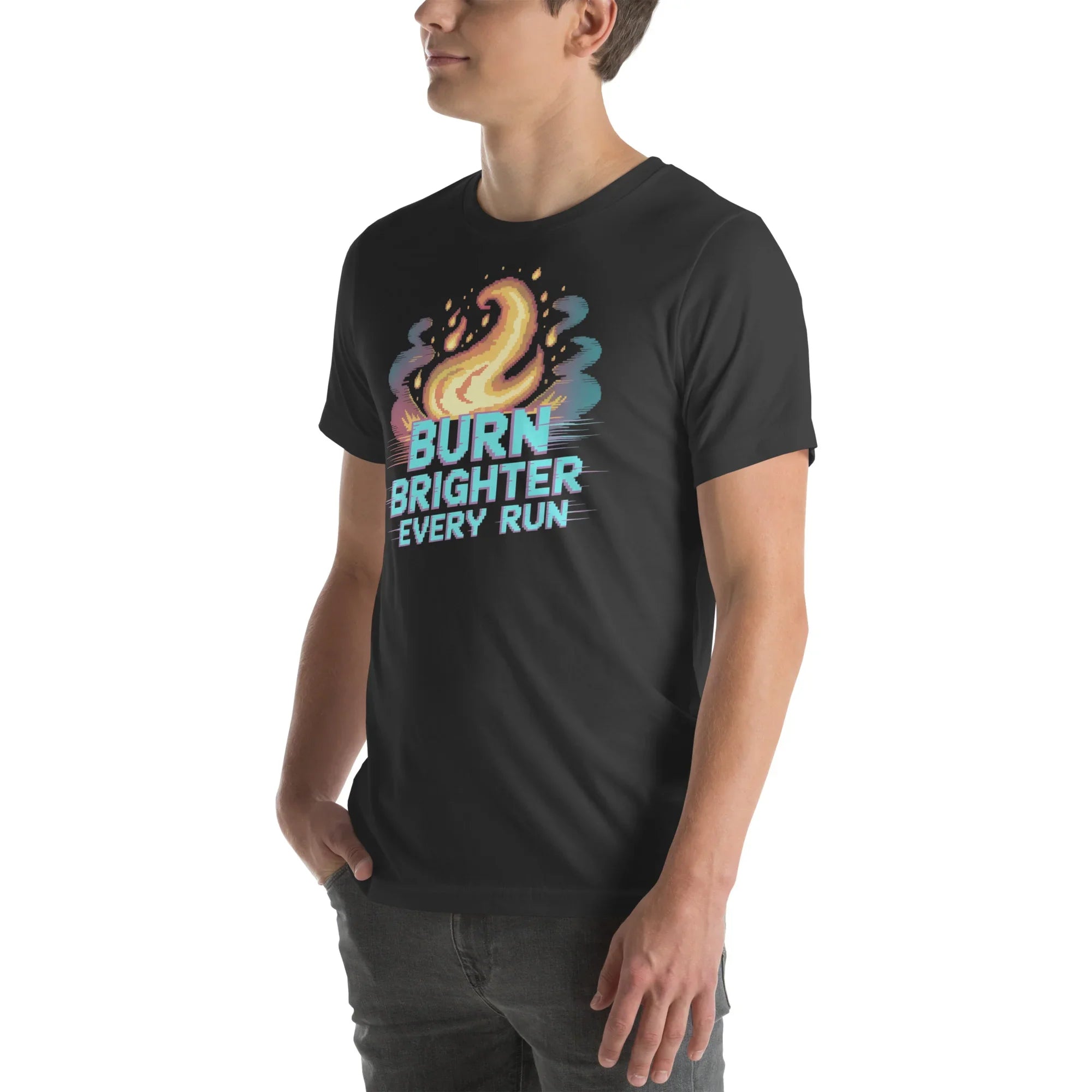 Burn Brighter Shirt – Pixel Flame Roguelike Tee - RaZits