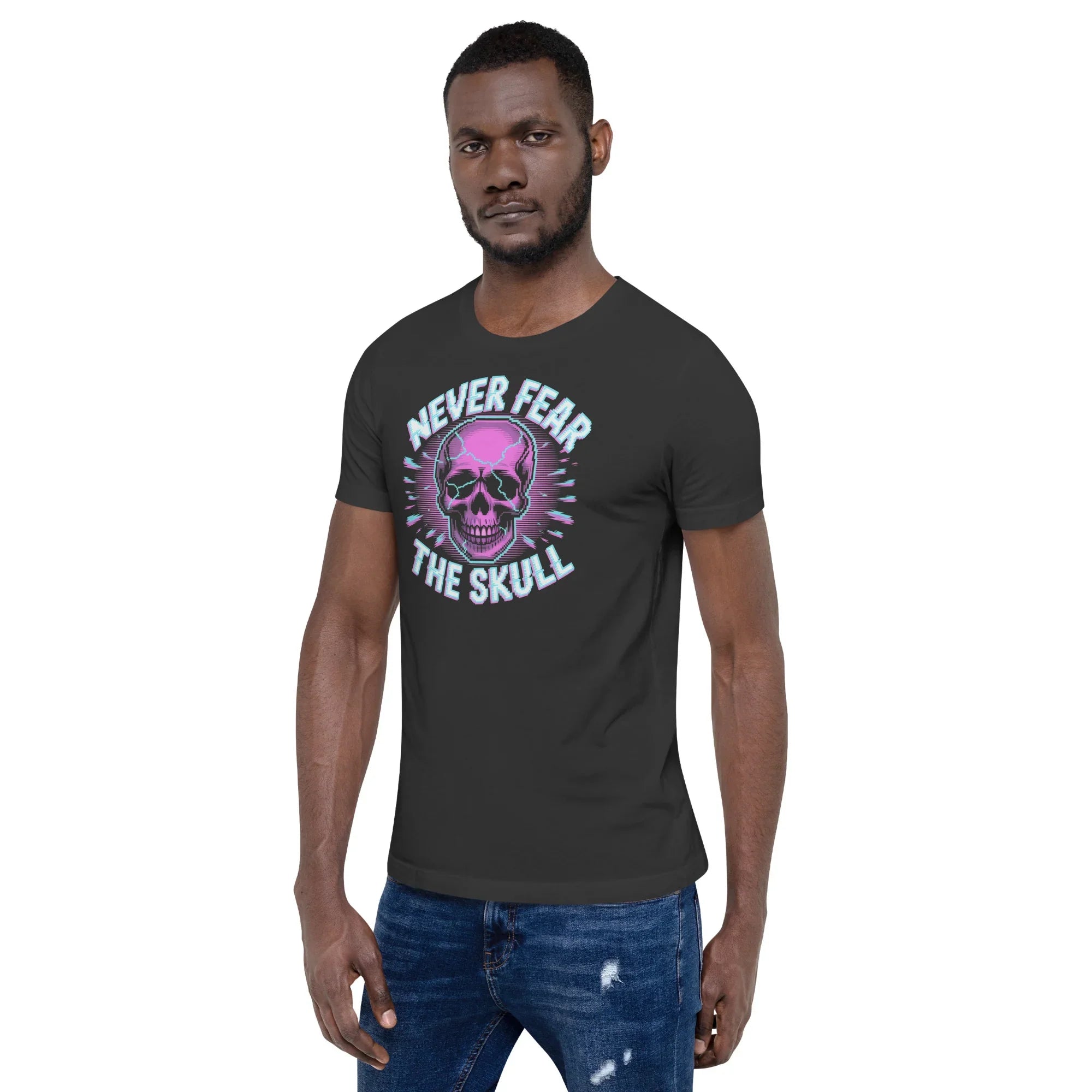 Never Fear The Skull Roguelike Shirt – Neon Pixel Gamer Tee - RaZits