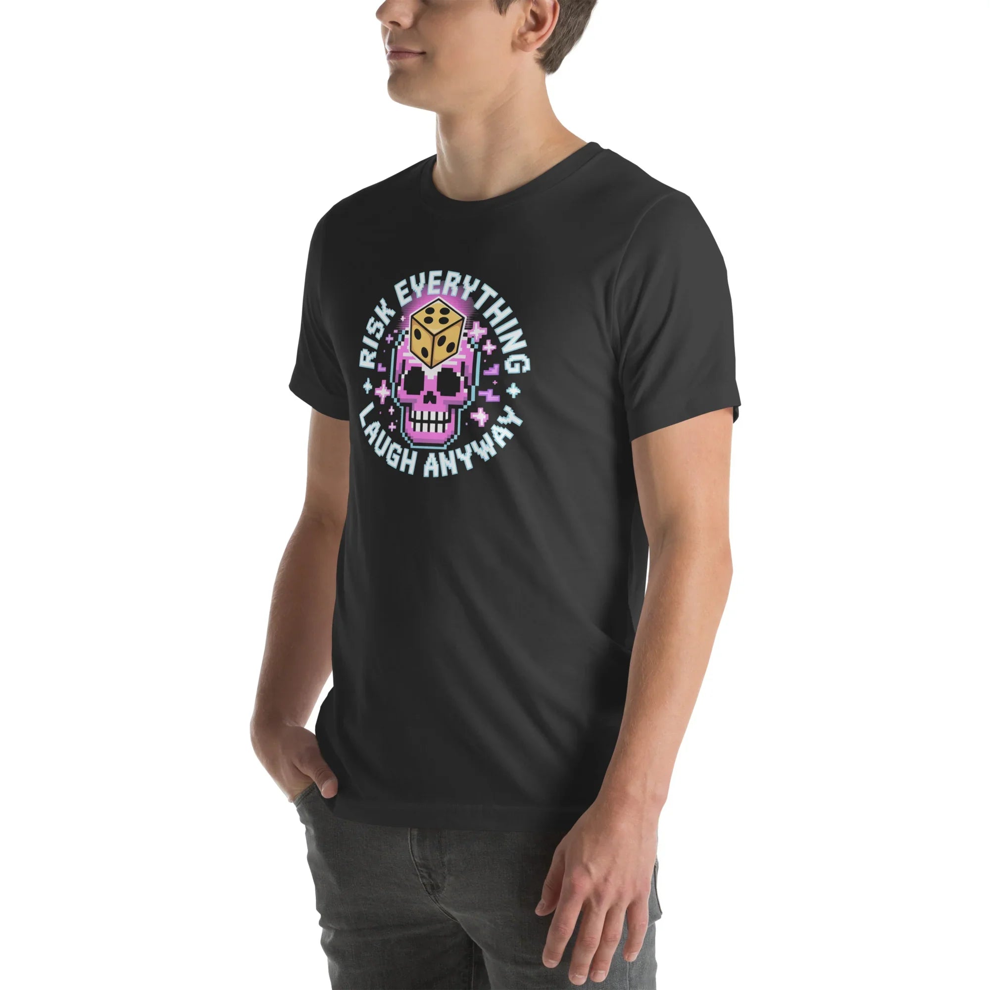 Risk Everything Roguelike Skull Shirt – Dice of Fate Gamer Tee - RaZits