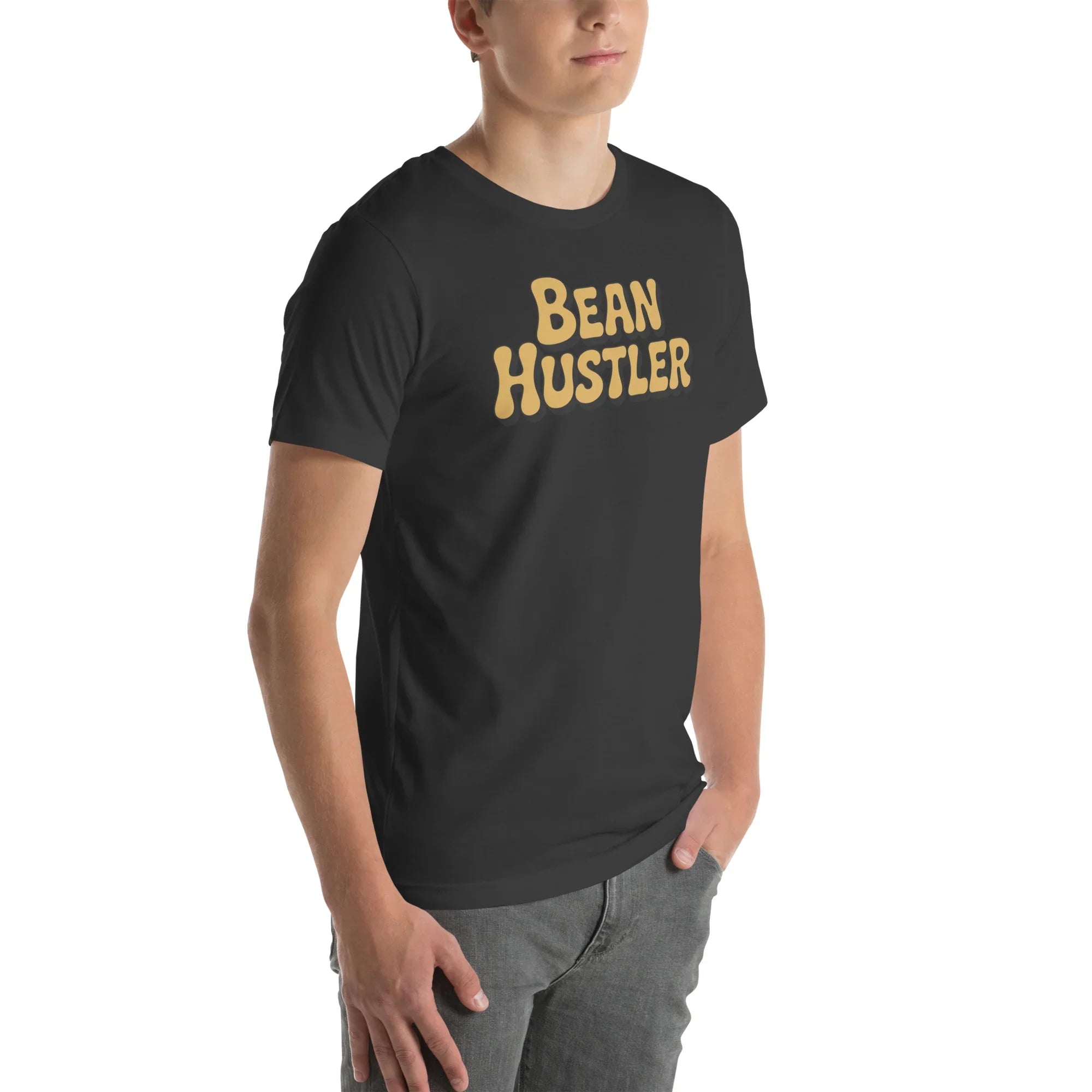 Bean Hustler T-Shirt – Bold Coffee Typography Design - RaZits