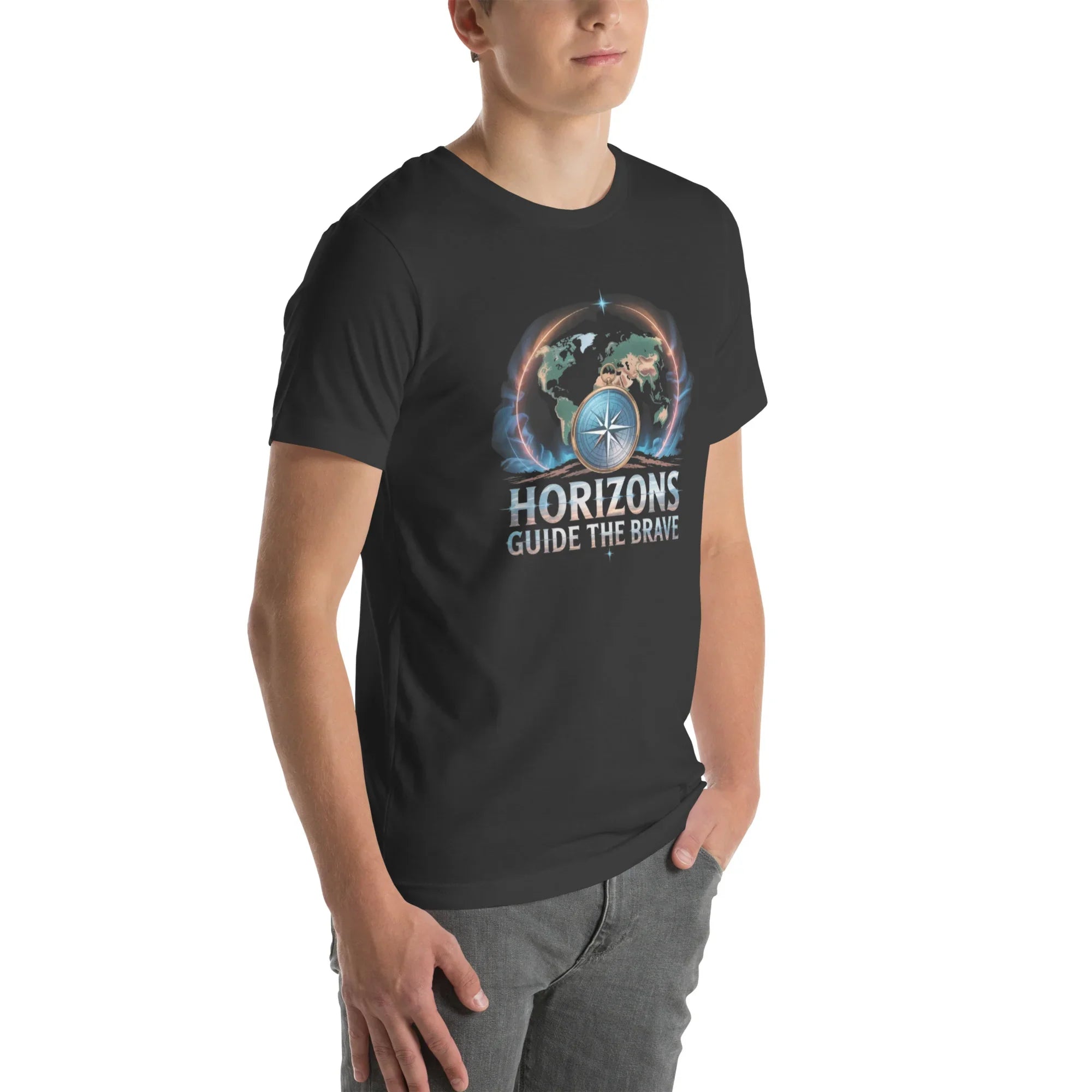 Horizons Guide the Brave T-Shirt – Compass of Courage Adventure Tee - RaZits