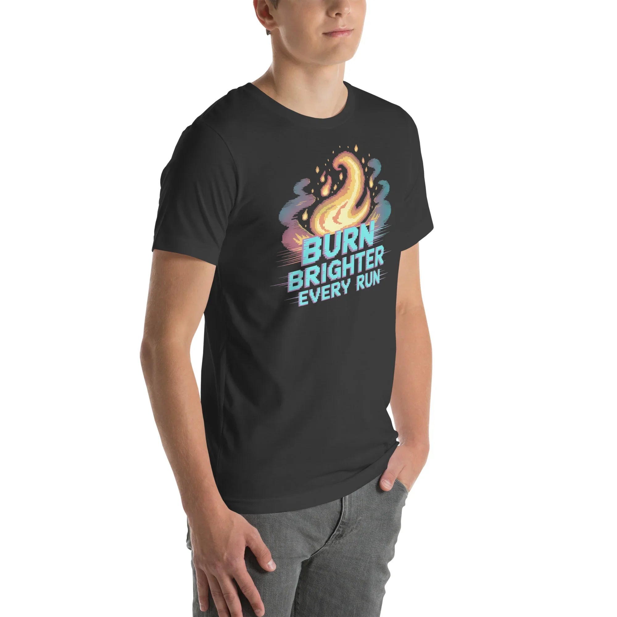 Burn Brighter Shirt – Pixel Flame Roguelike Tee - RaZits