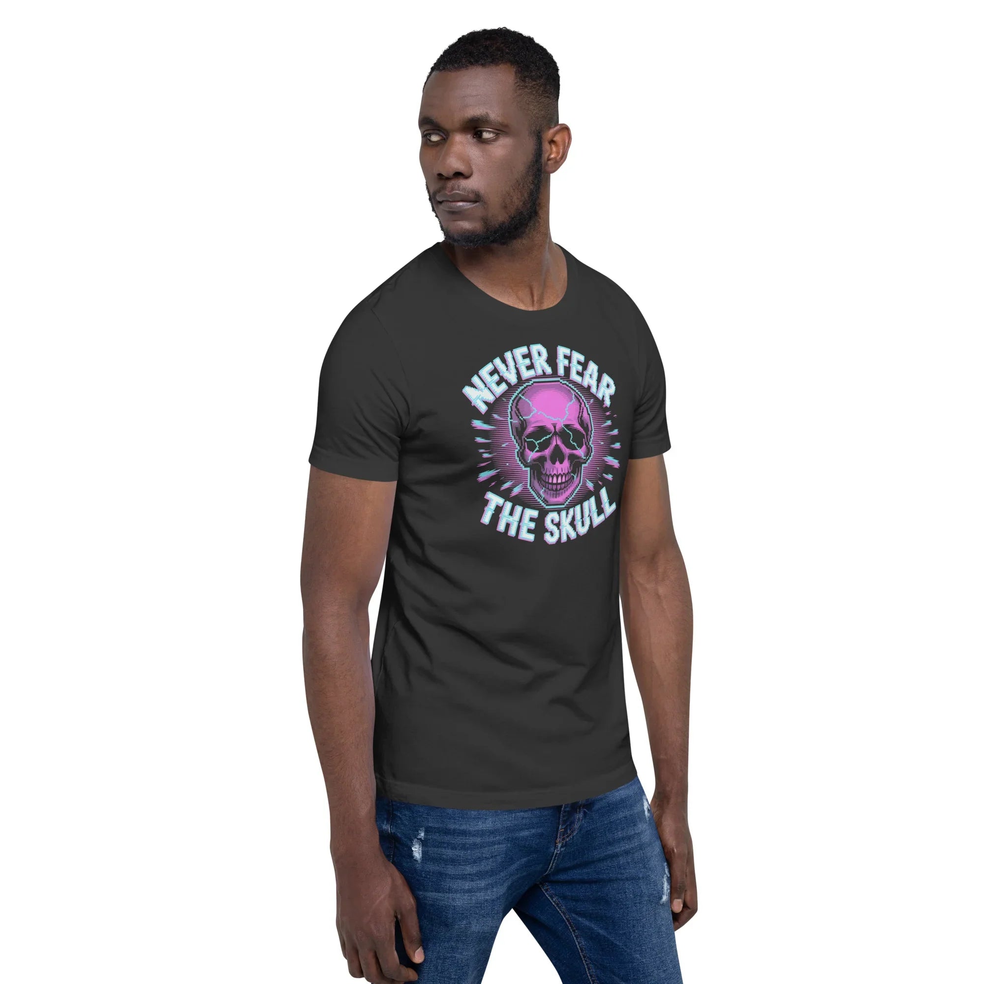 Never Fear The Skull Roguelike Shirt – Neon Pixel Gamer Tee - RaZits