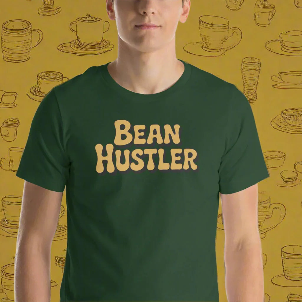 Bean Hustler T-Shirt – Bold Coffee Typography Design - RaZits