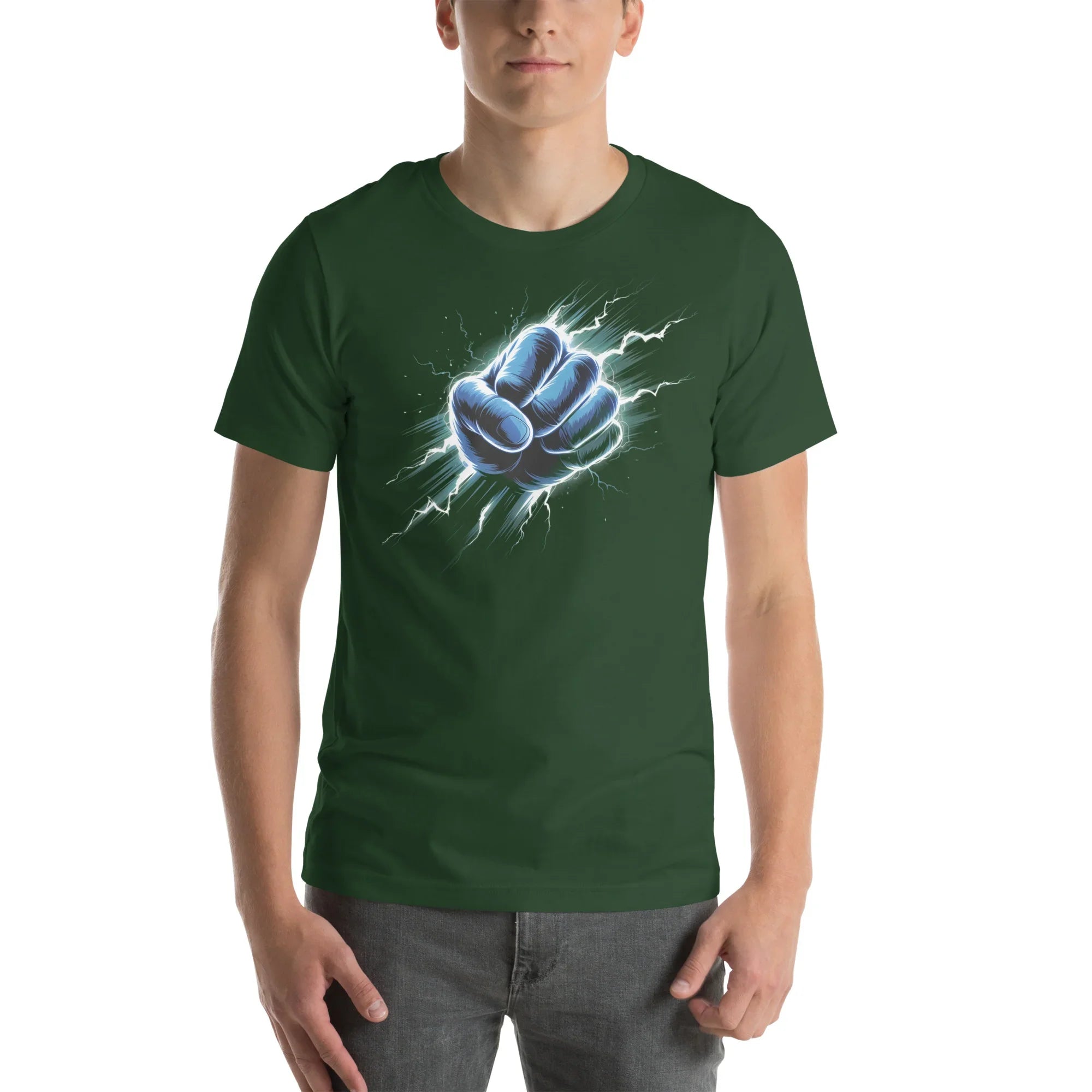 Electric Fist Graphic Shirt – Power Strike Apparel for Action Fighters - RaZits